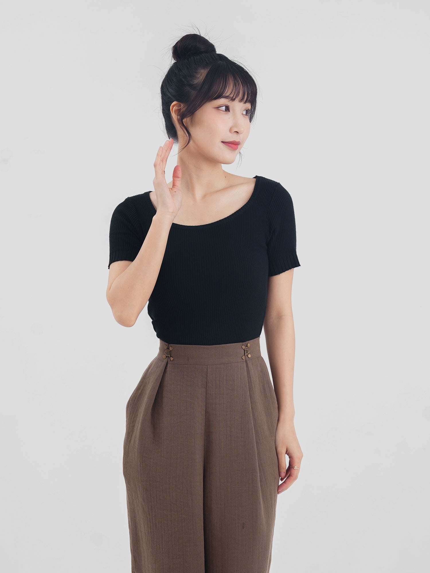 Knitted Short Sleeve Top