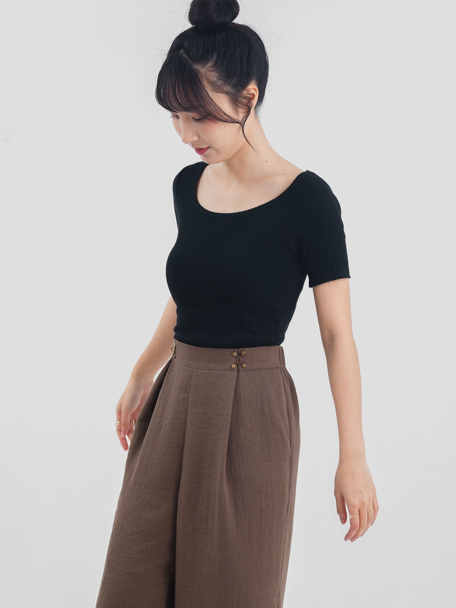 Knitted Short Sleeve Top
