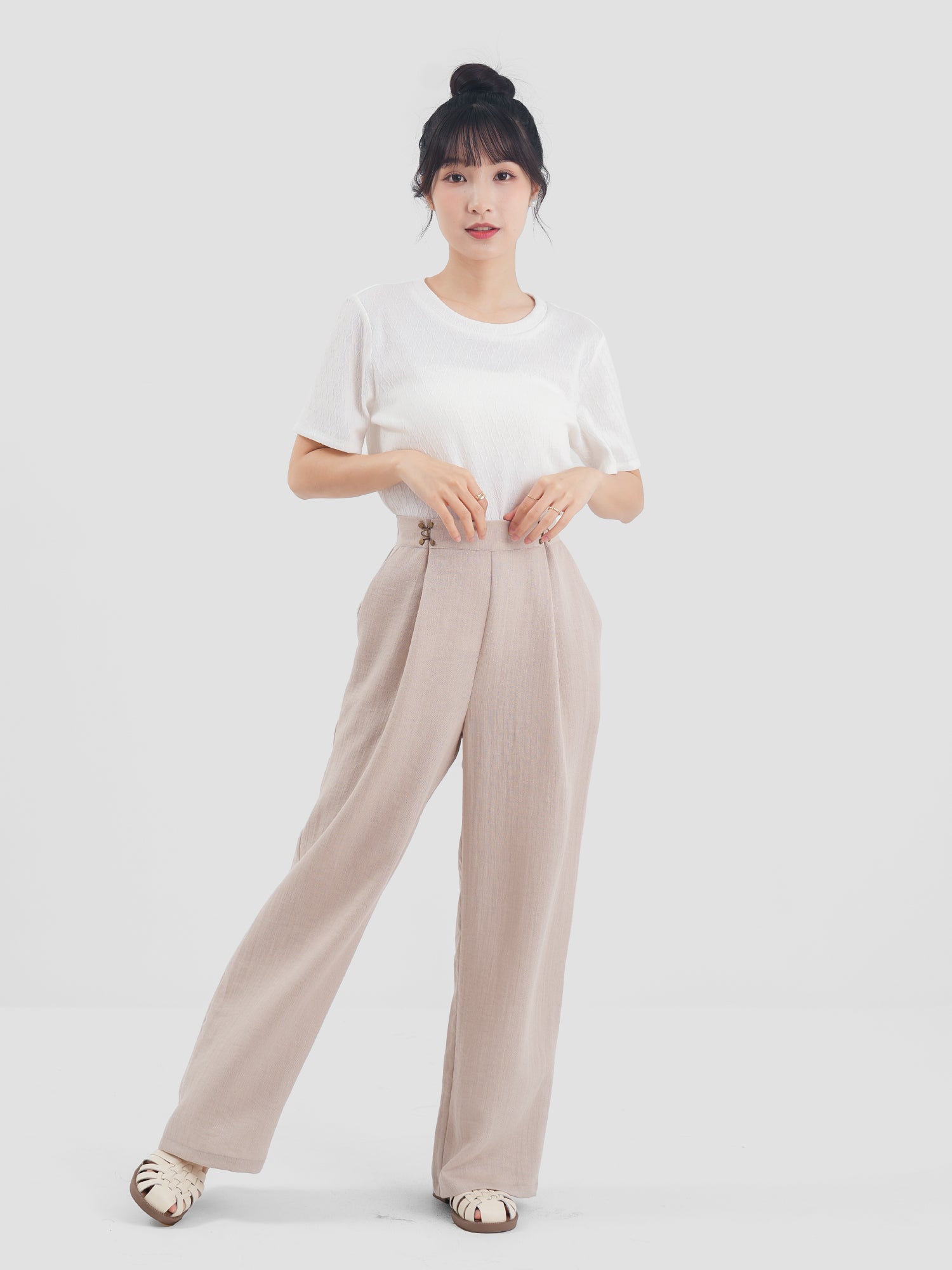 Buckled Pleated Pants