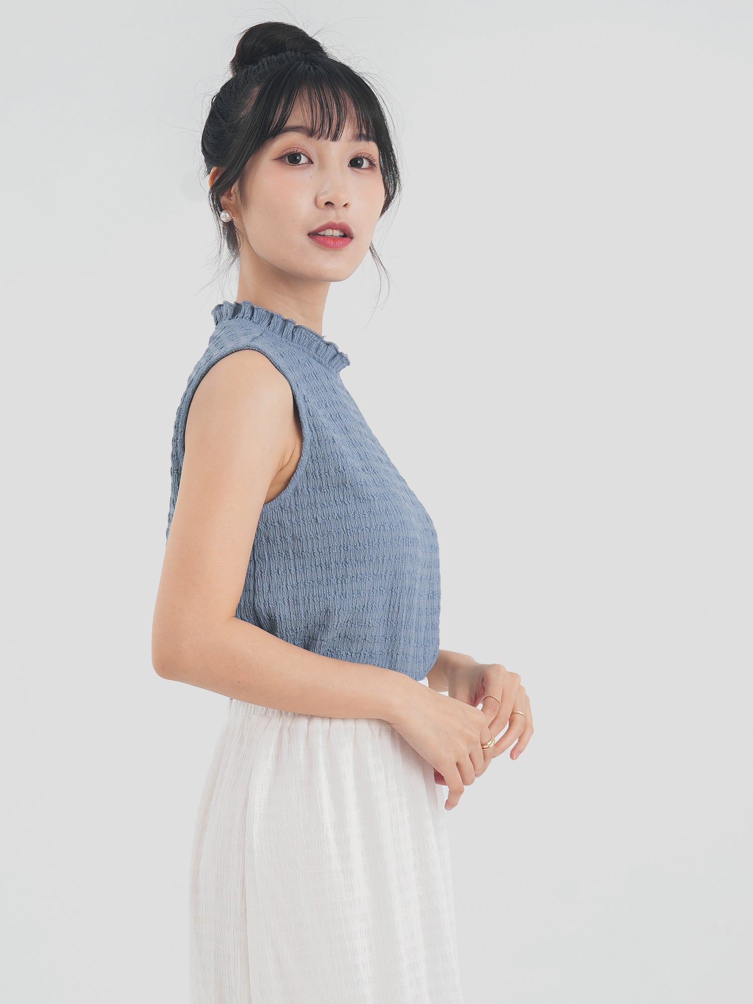 皺皺無袖上衣