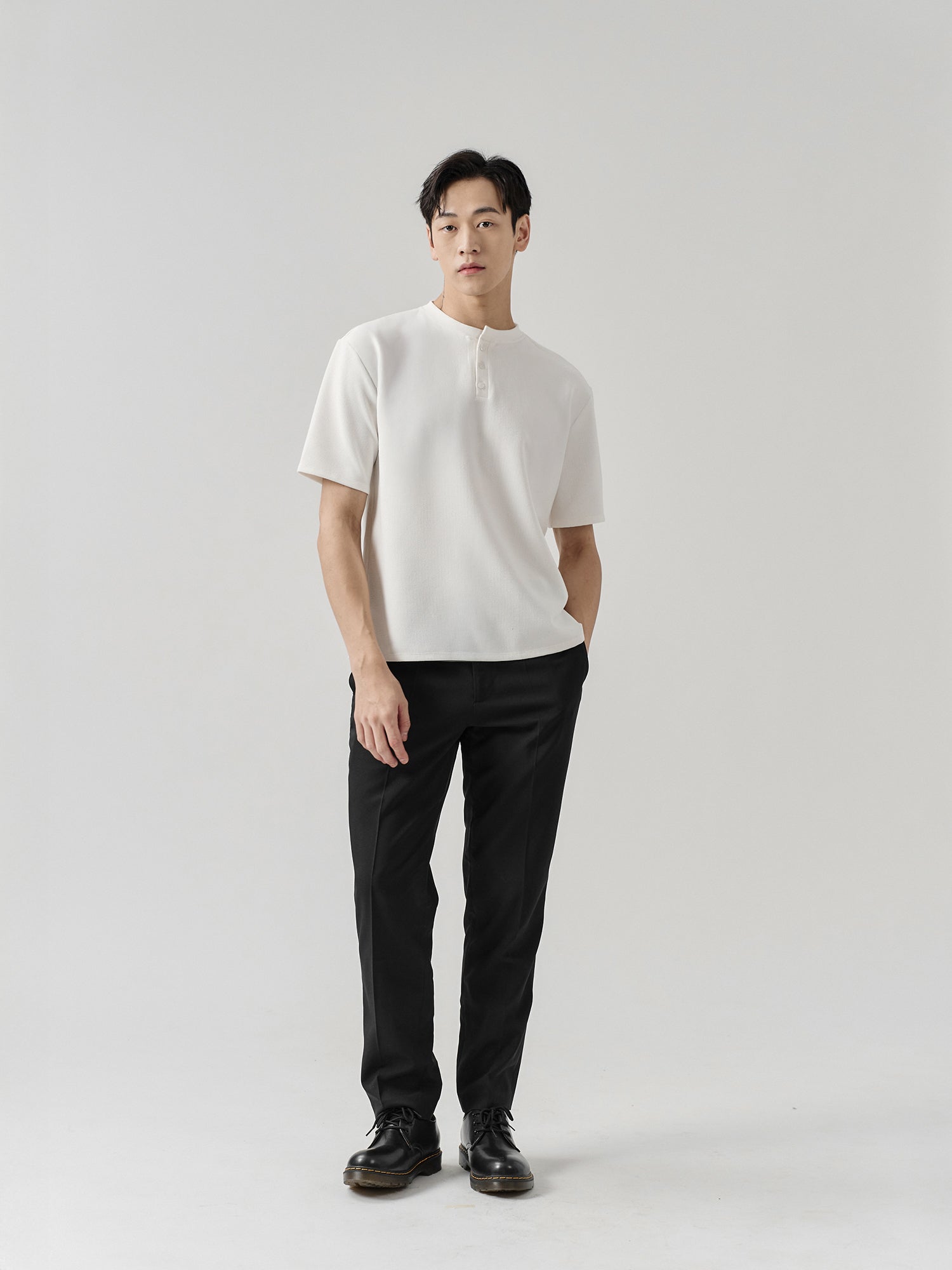 Waffle Henley Neck Top
