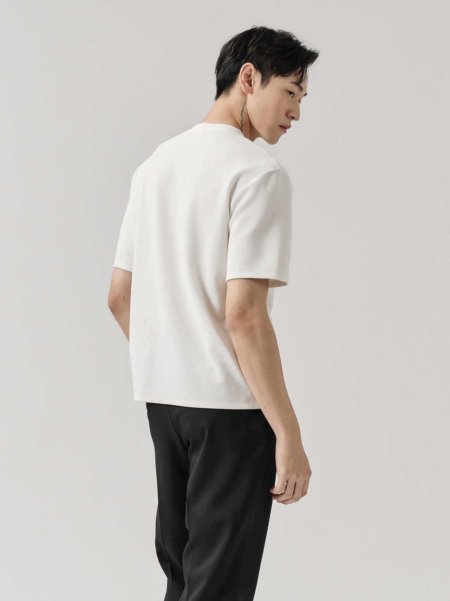Waffle Henley Neck Top
