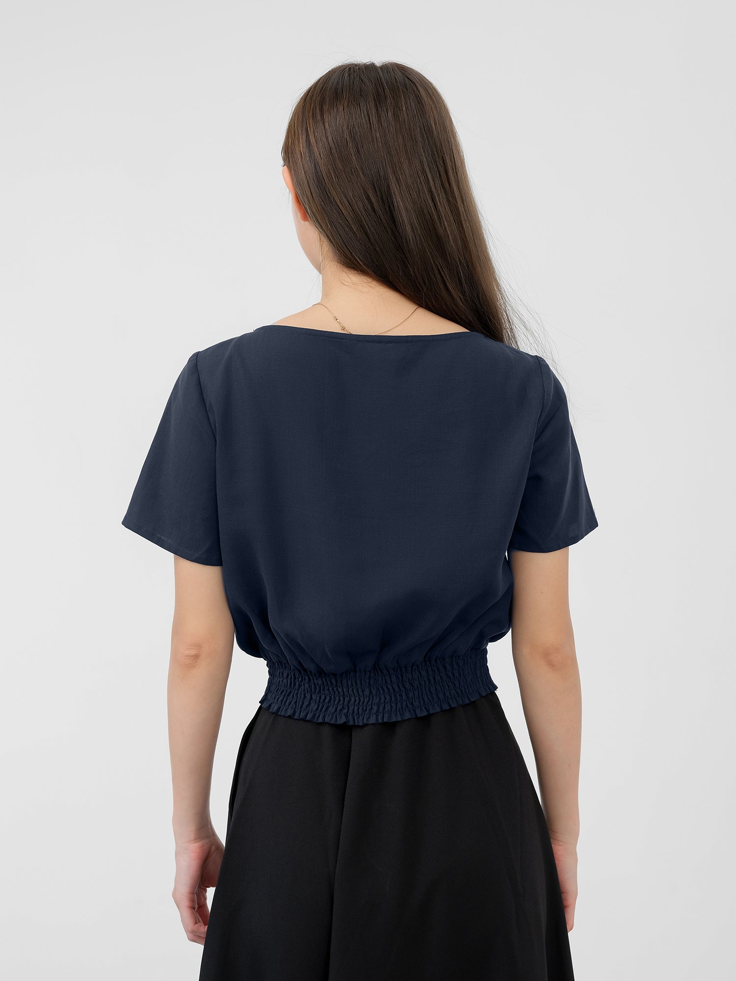 Hermione Shirred Waist Wrap Top