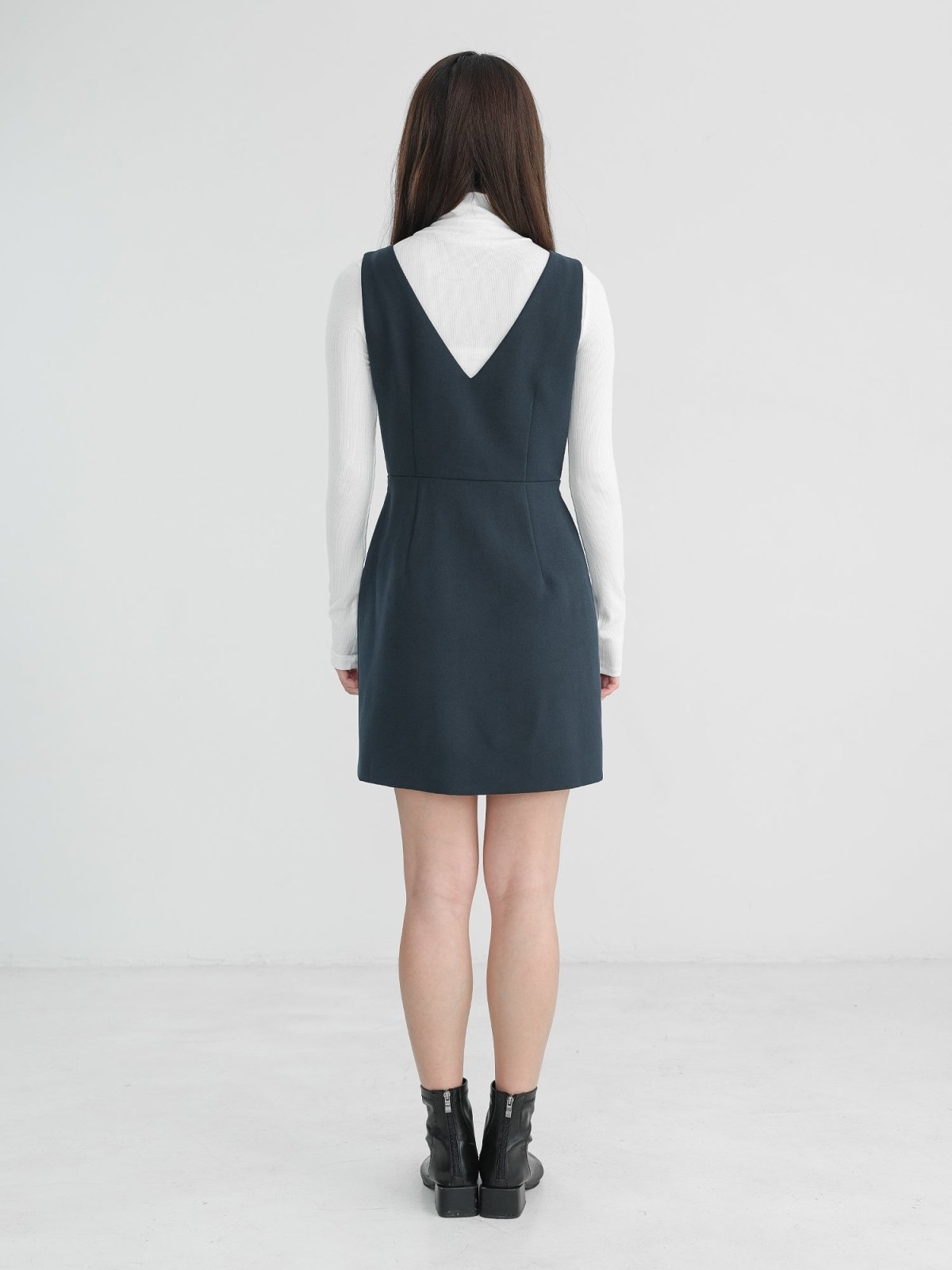 Aspen V-neck Sleeveless Dress - DAG-DD1302-23NavyTealS - Navy Teal - S - D'zage Designs