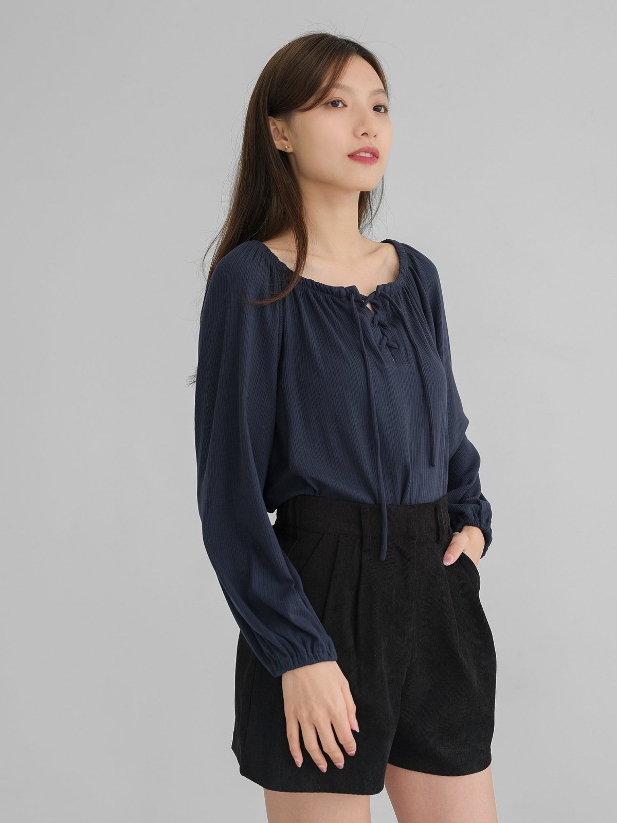 Corduroy Pleated Shorts - DAG-DD1385-24BlackS - Black - S - D'zage Designs