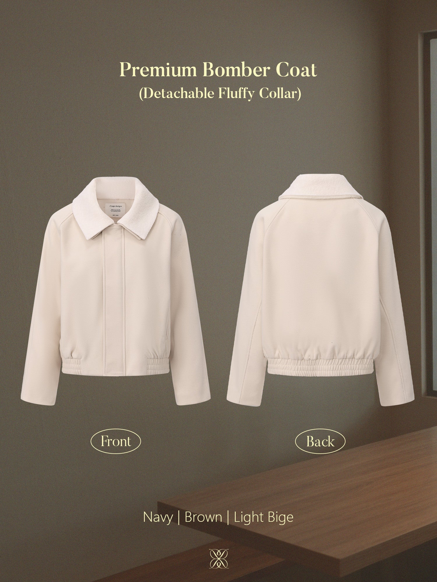 Premium Bomber Coat (Detachable Fluffy Collar)