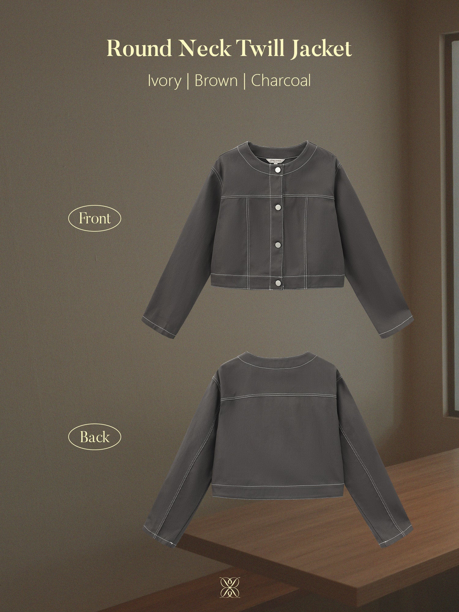 Round Neck Twill Jacket