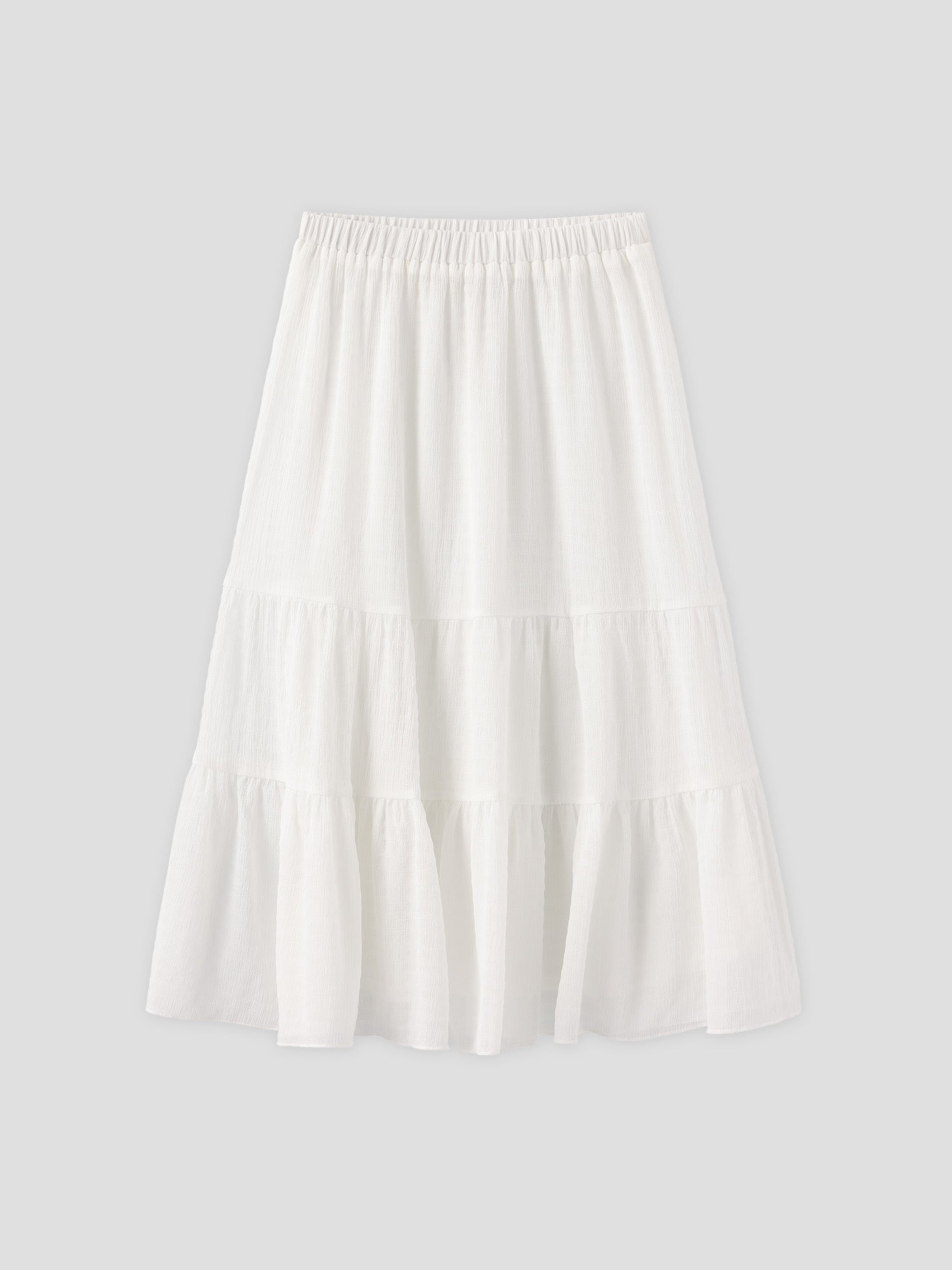 Shirring Textured Tiered Skirt (3 Colours)