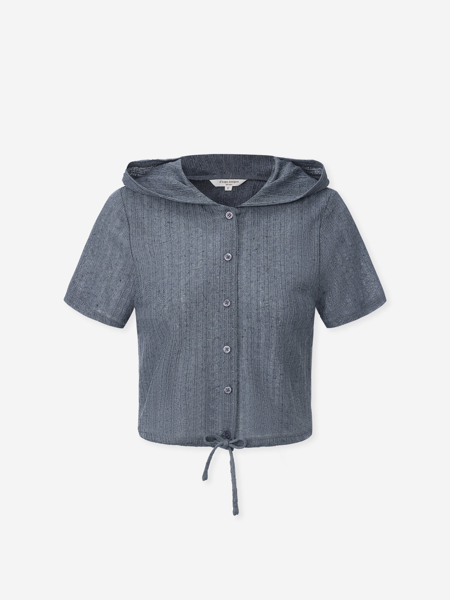 Crochet Hooded Tie Waist Top