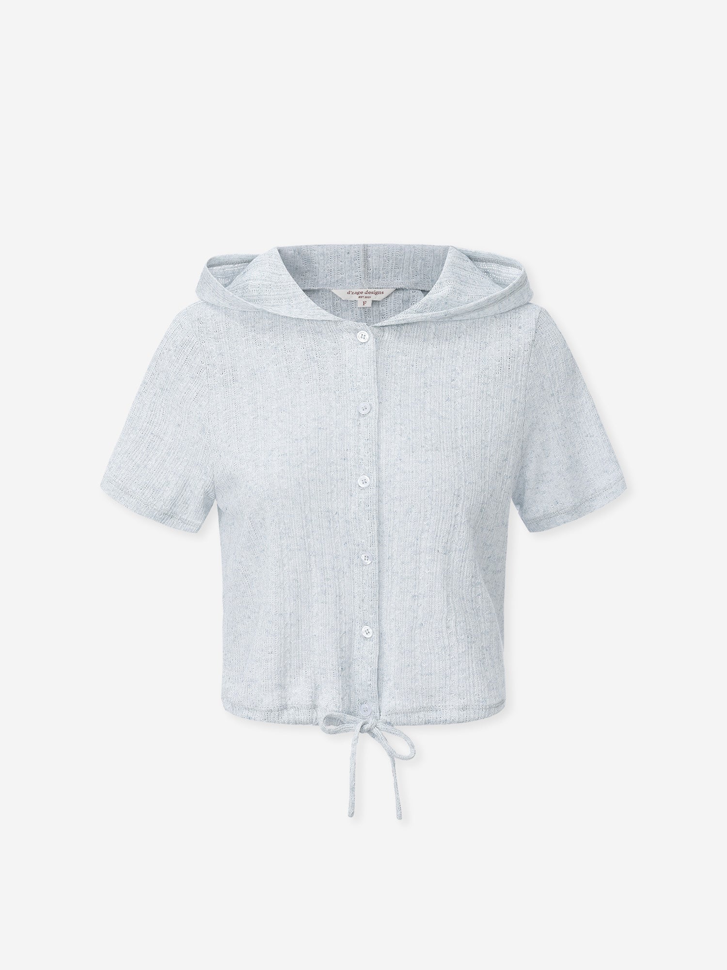 Crochet Hooded Tie Waist Top