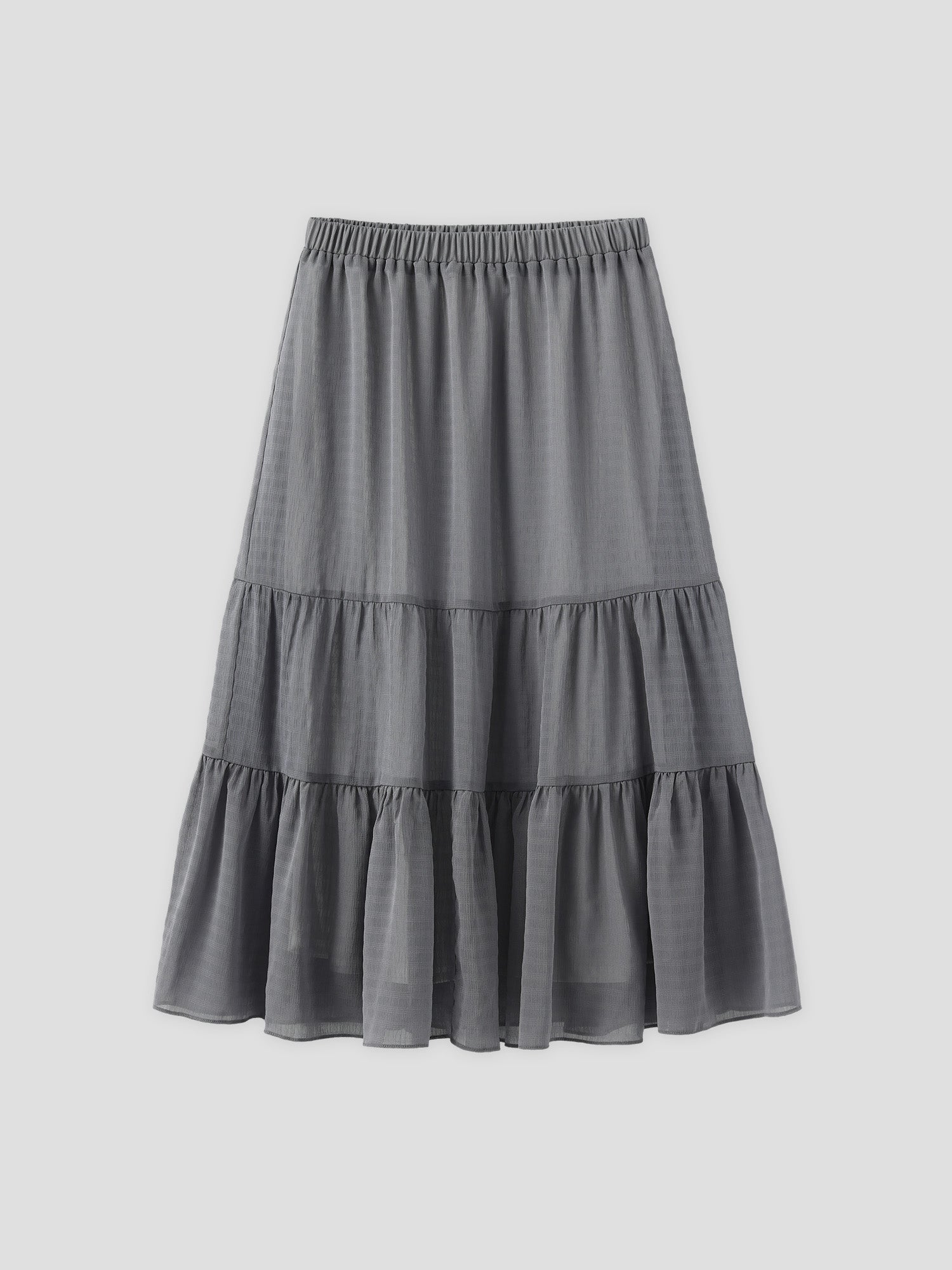 Shirring Textured Tiered Skirt (3 Colours)