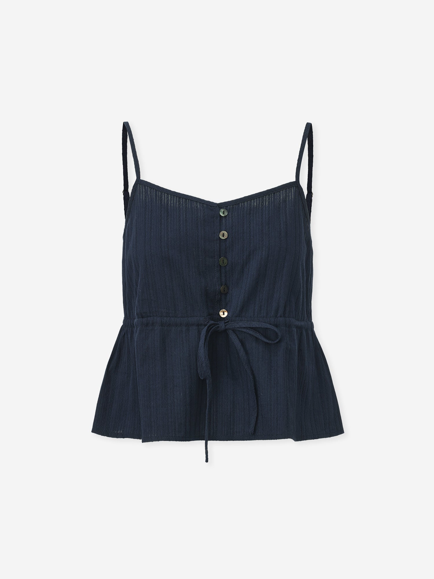 Buttoned Tie Waist Cami Top