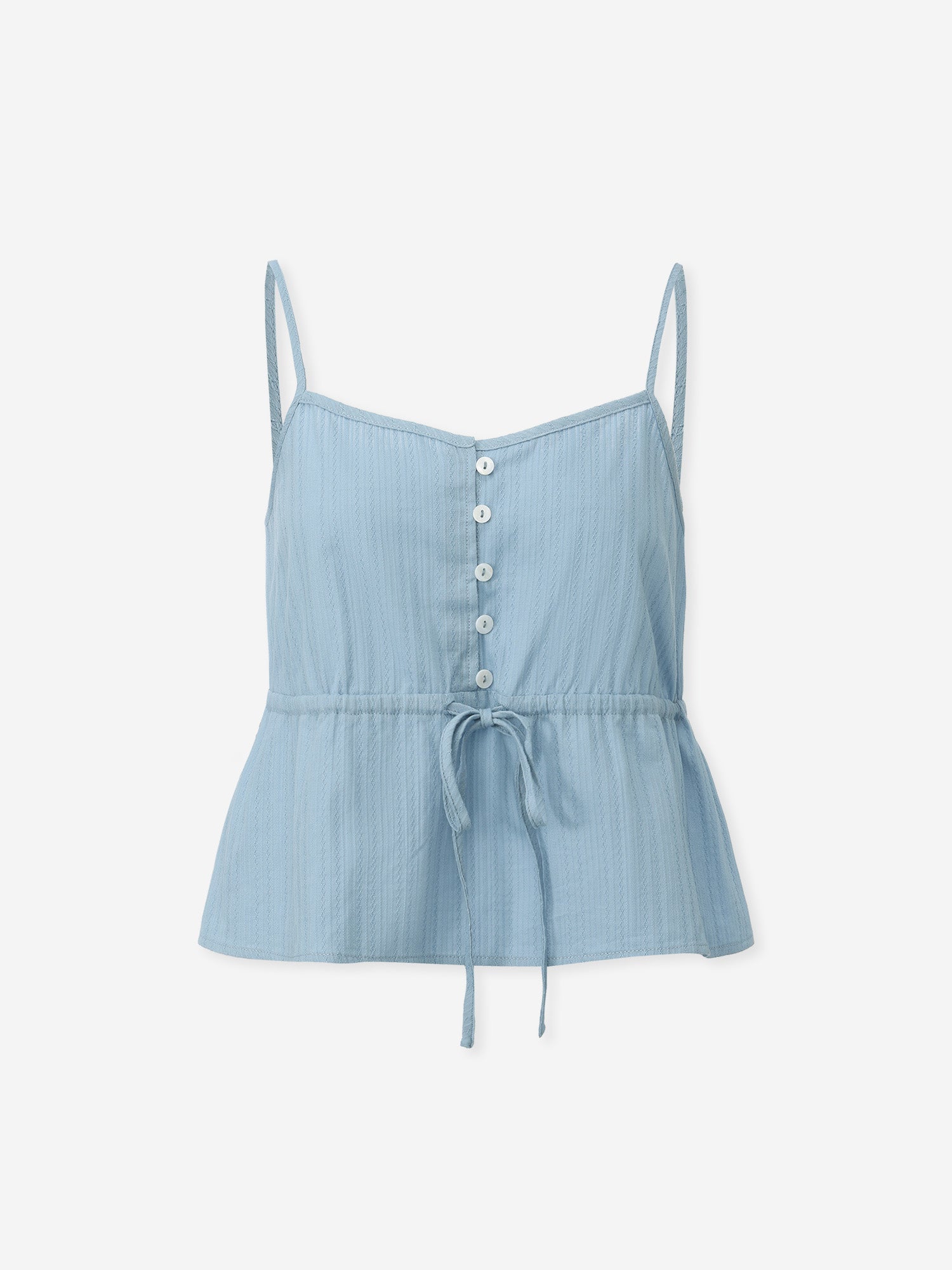 Buttoned Tie Waist Cami Top