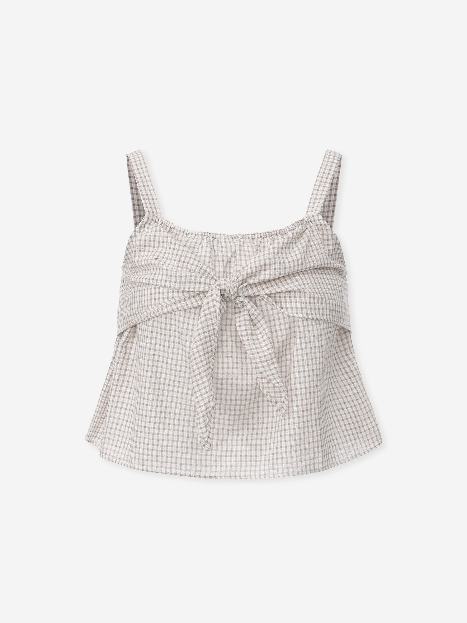 Tie Front Checker Top