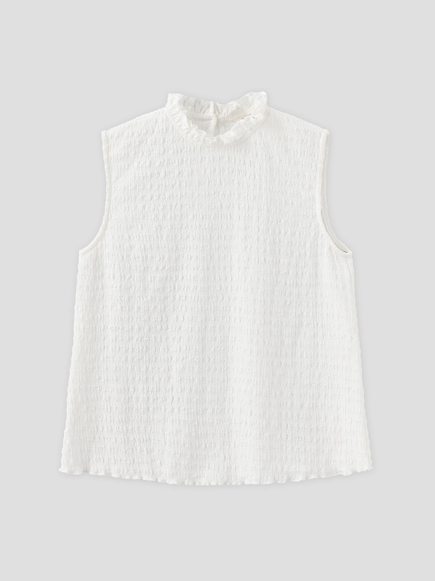 Textured Ruffle Sleeveless Top