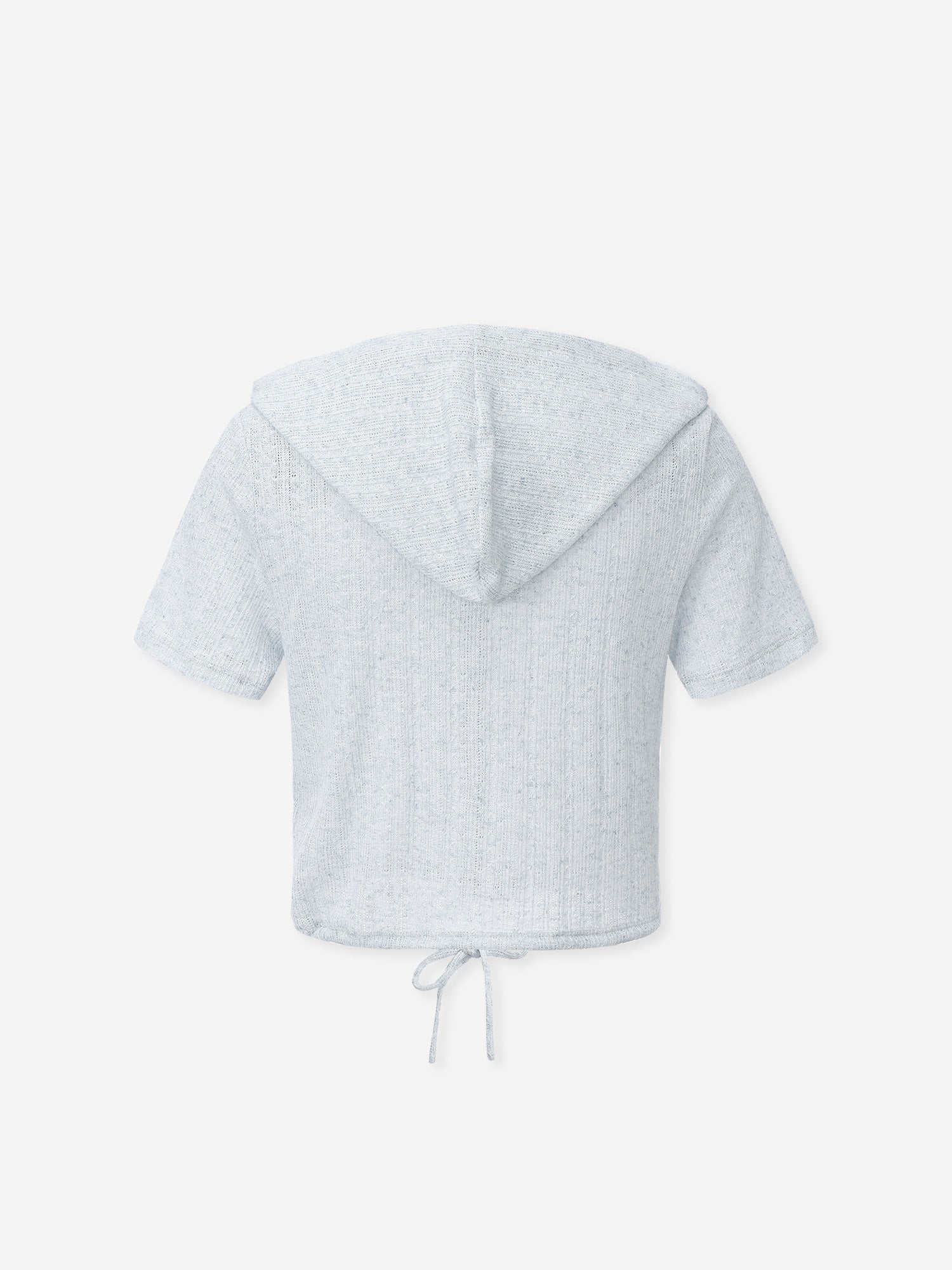 Crochet Hooded Tie Waist Top