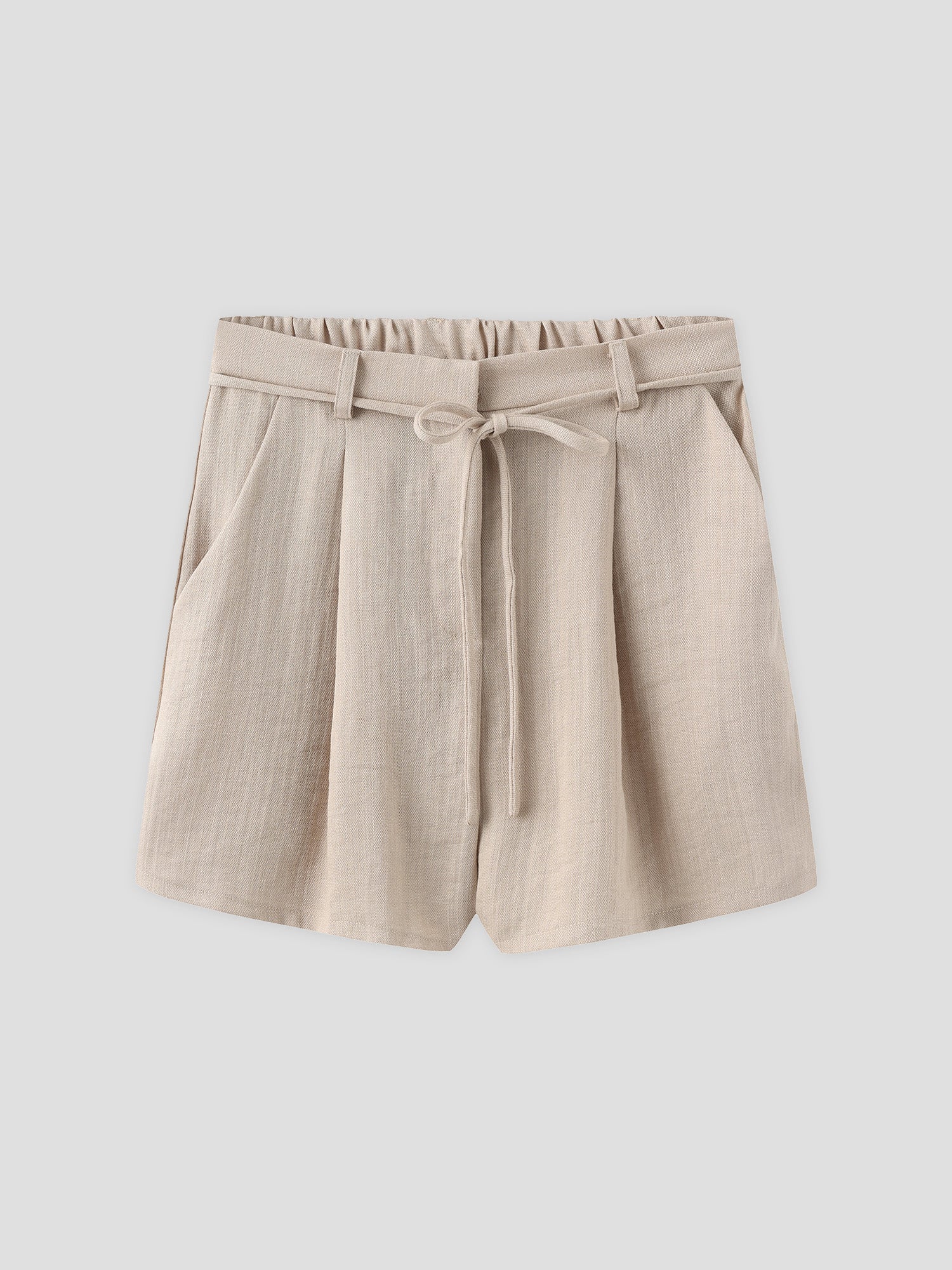 Cotton Linen Tie-Waist Shorts (3 Colours)