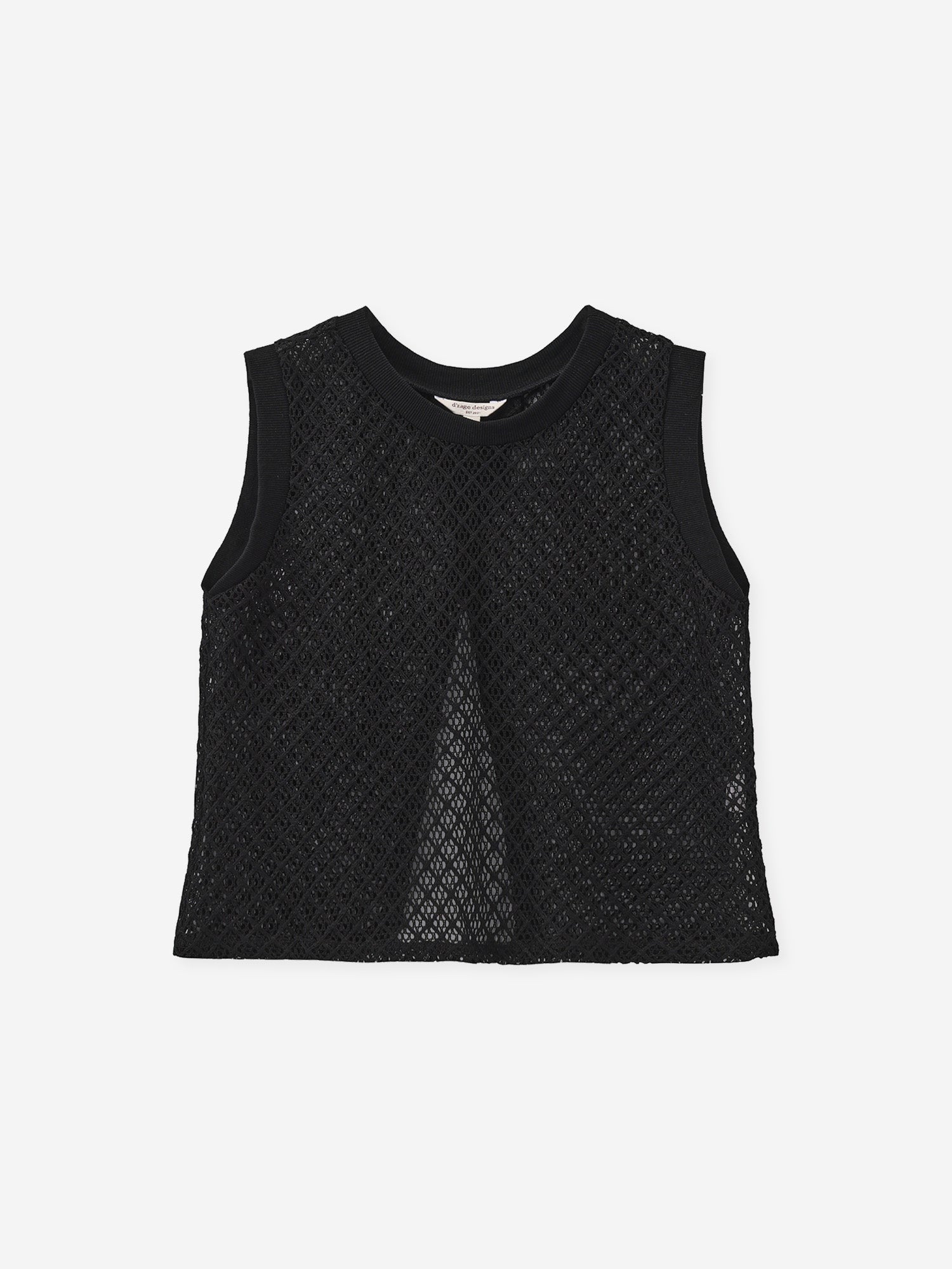 Mesh Sleeveless Open Back Top
