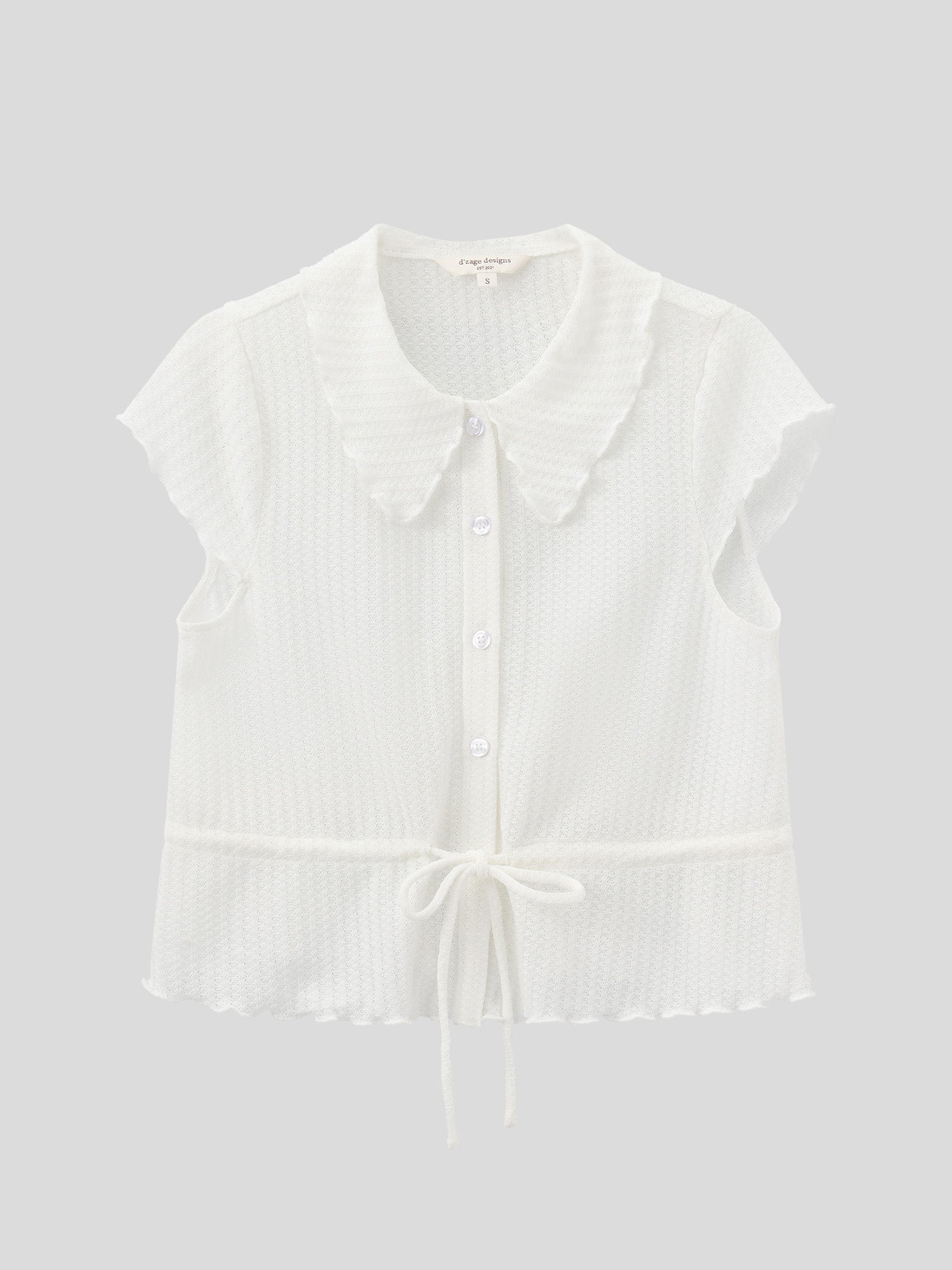 Tie Waist Waffle Top