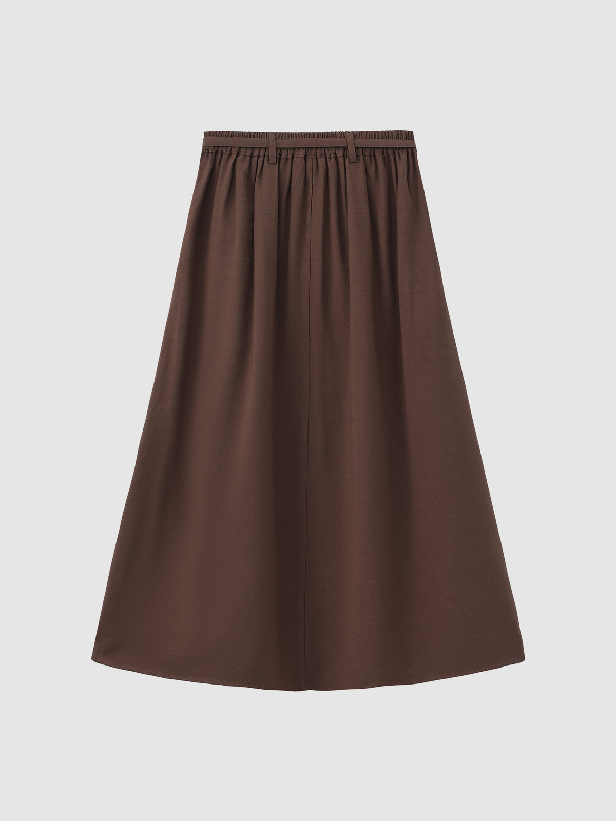 Pleated Midi Skirt With Belt
