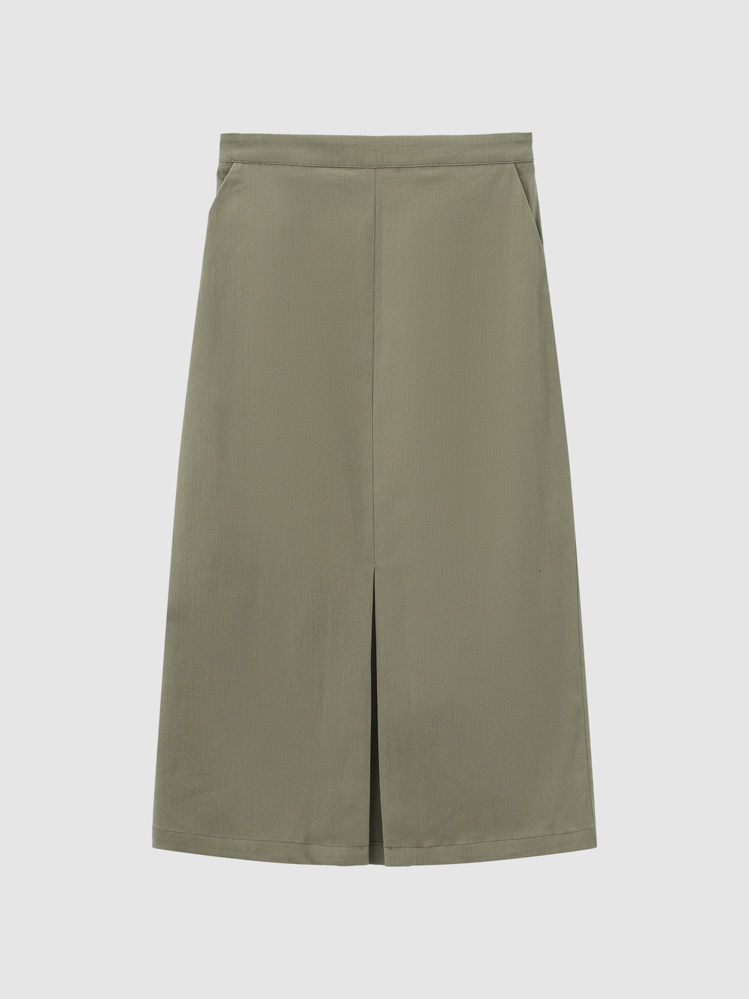 高腰前開衩半身裙