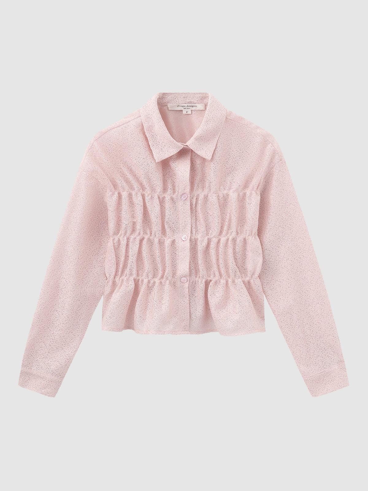 Wavy Hem Shirred Shirt