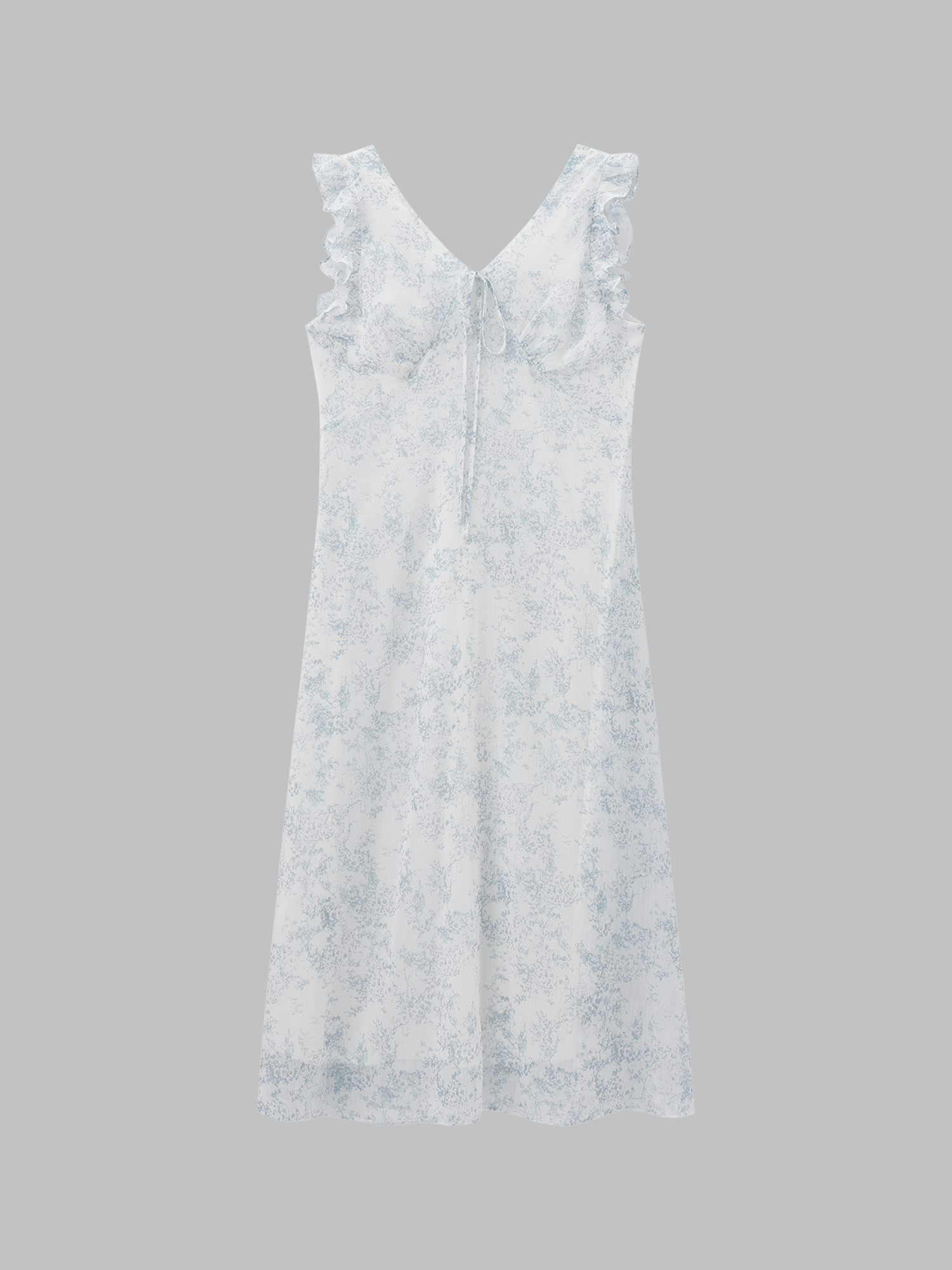 Ruffled Tie-Front Midi Dress