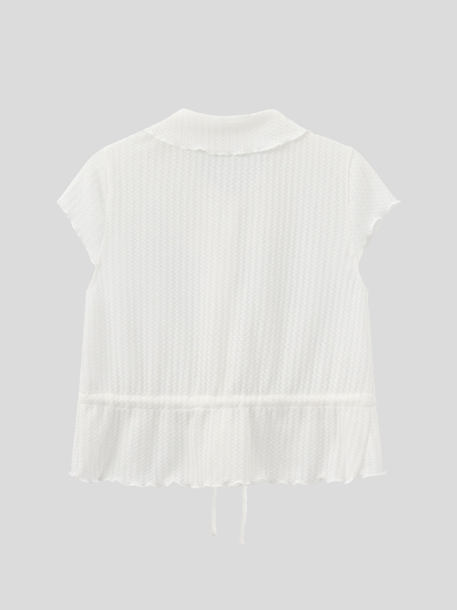 Tie Waist Waffle Top