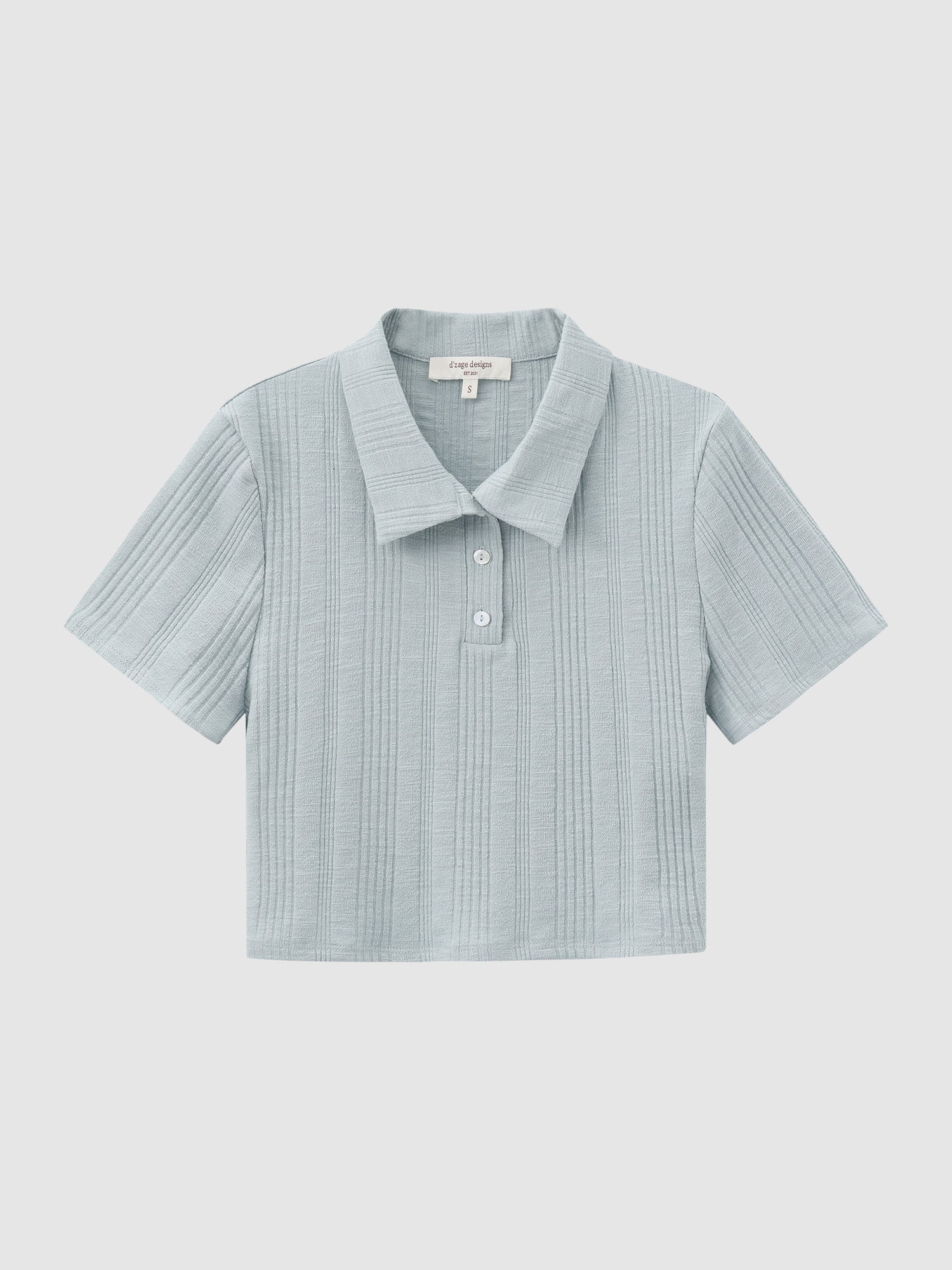 Knit-Blend Cropped Polo Top