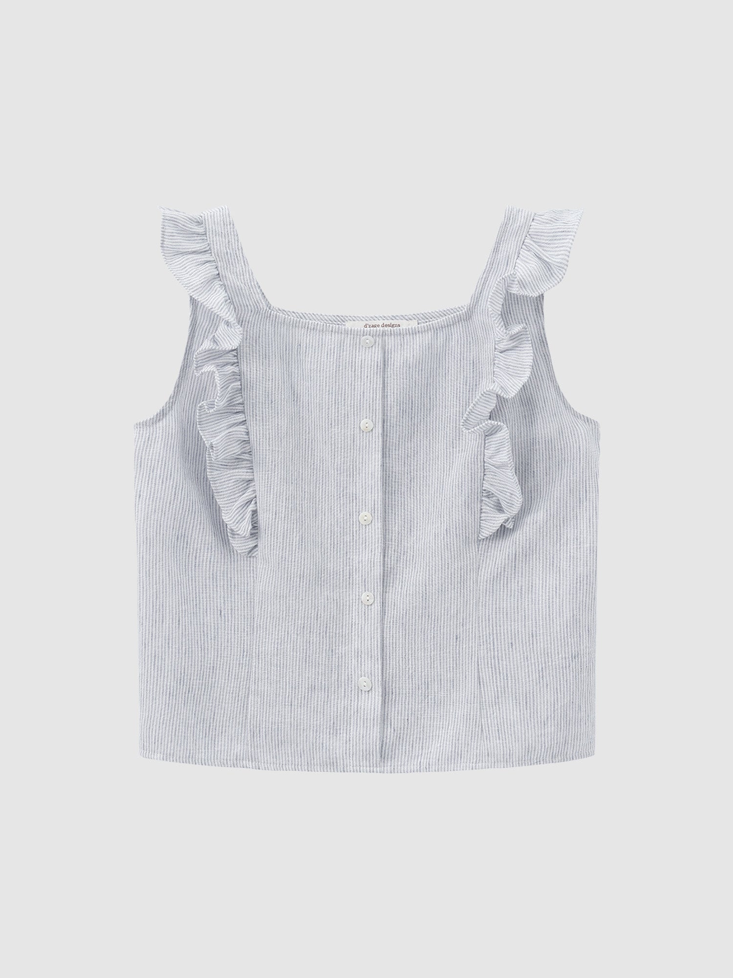 Stripe Ruffle Sleeveless Top