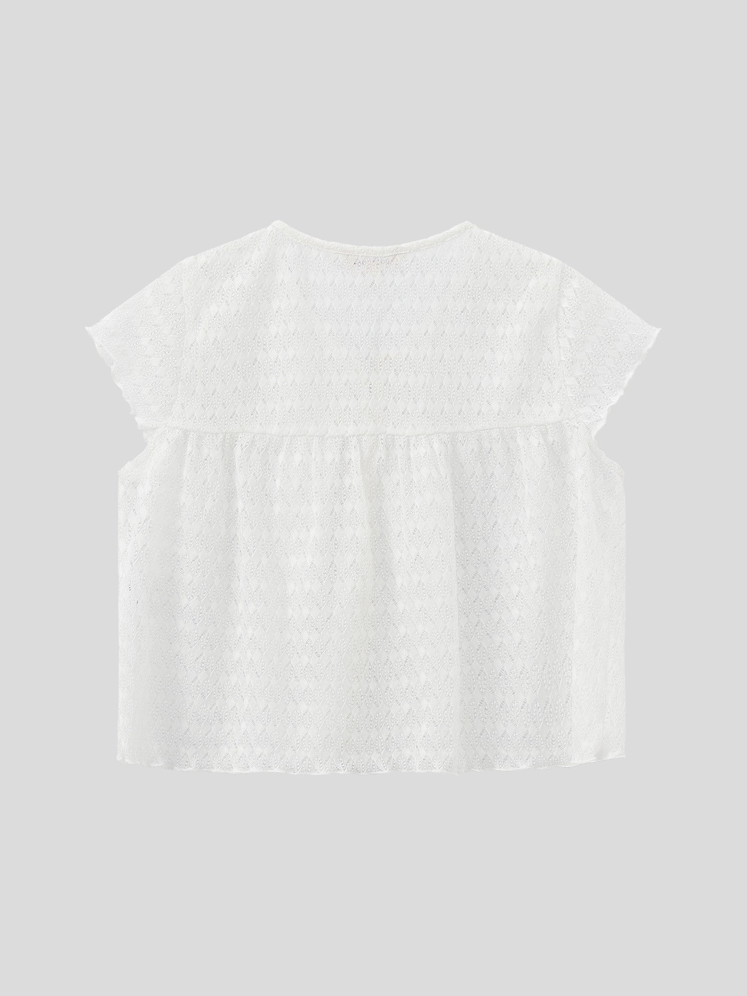 Mesh Flutter Sleeve Top