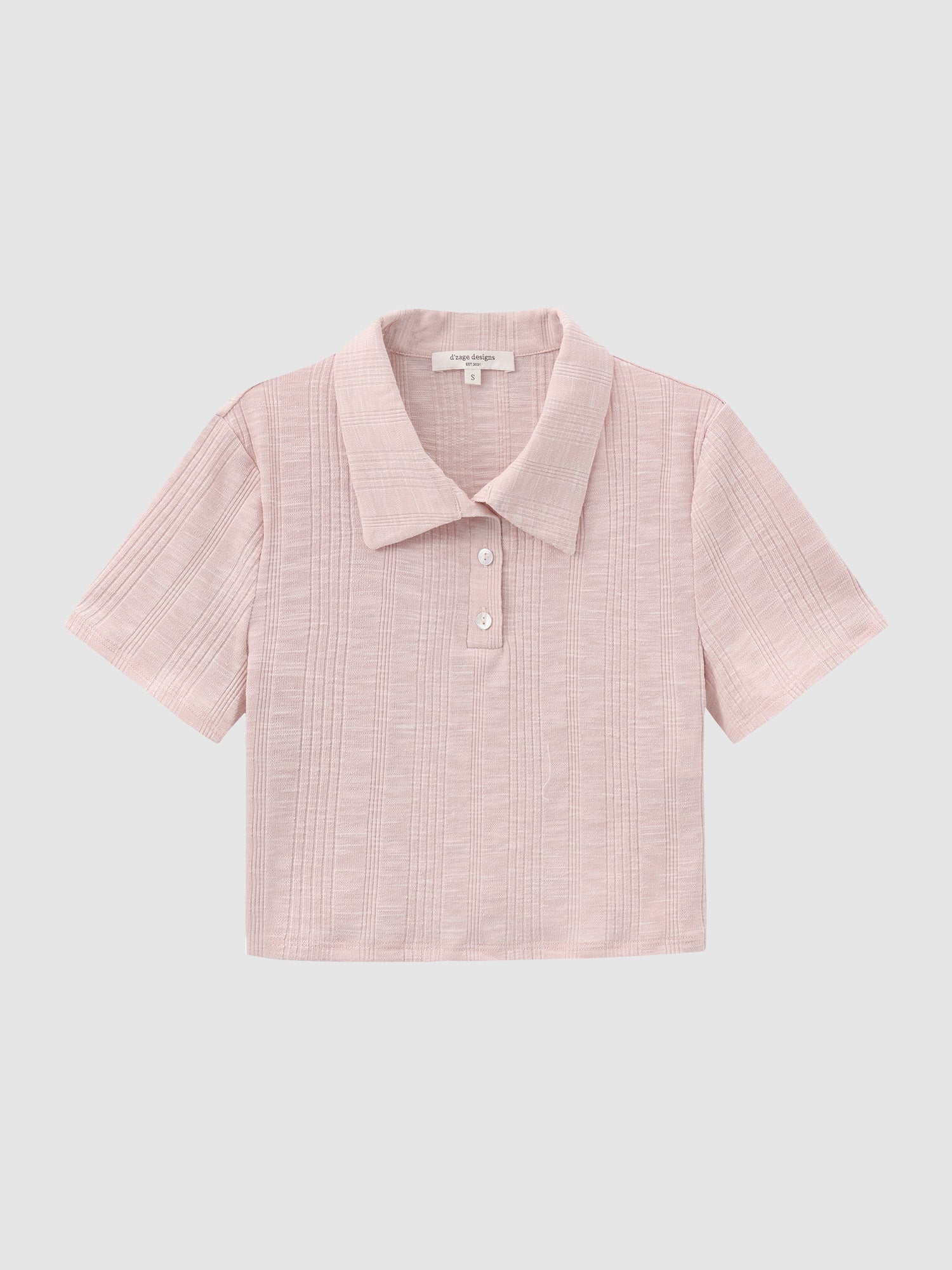 Knit-Blend Cropped Polo Top