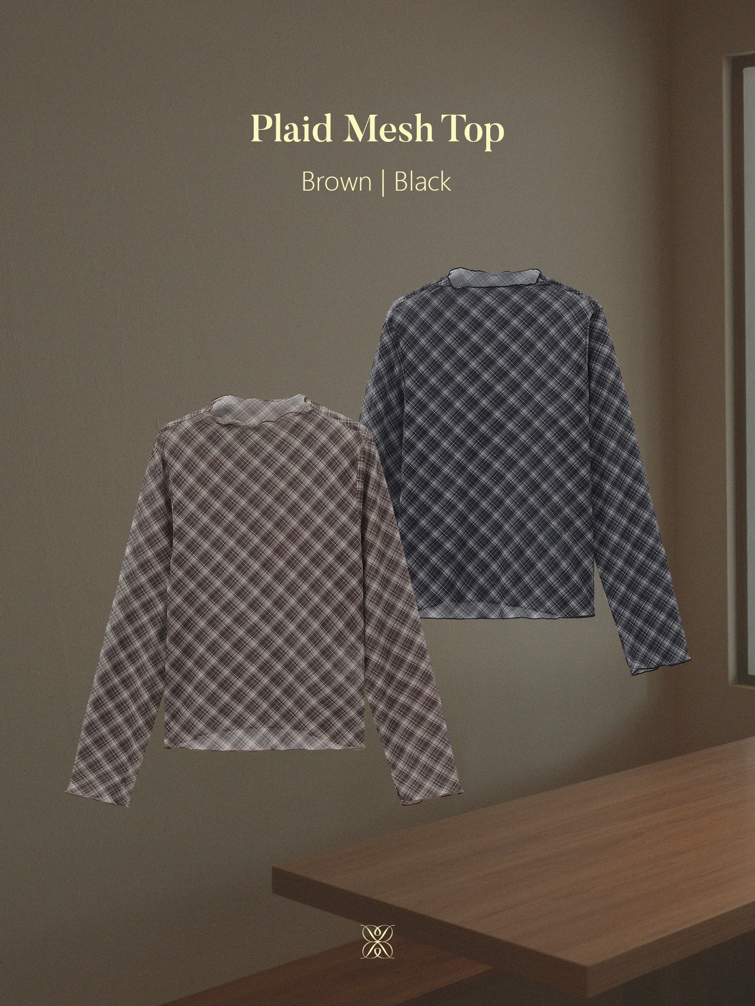 Plaid Mesh Top