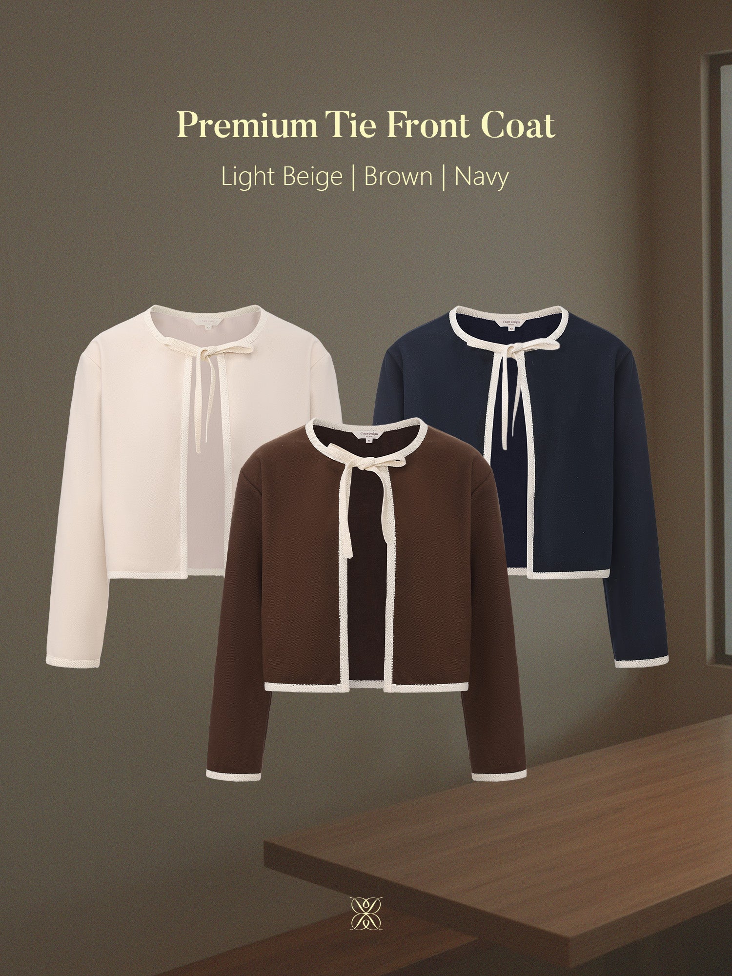 Premium Tie Front Coat