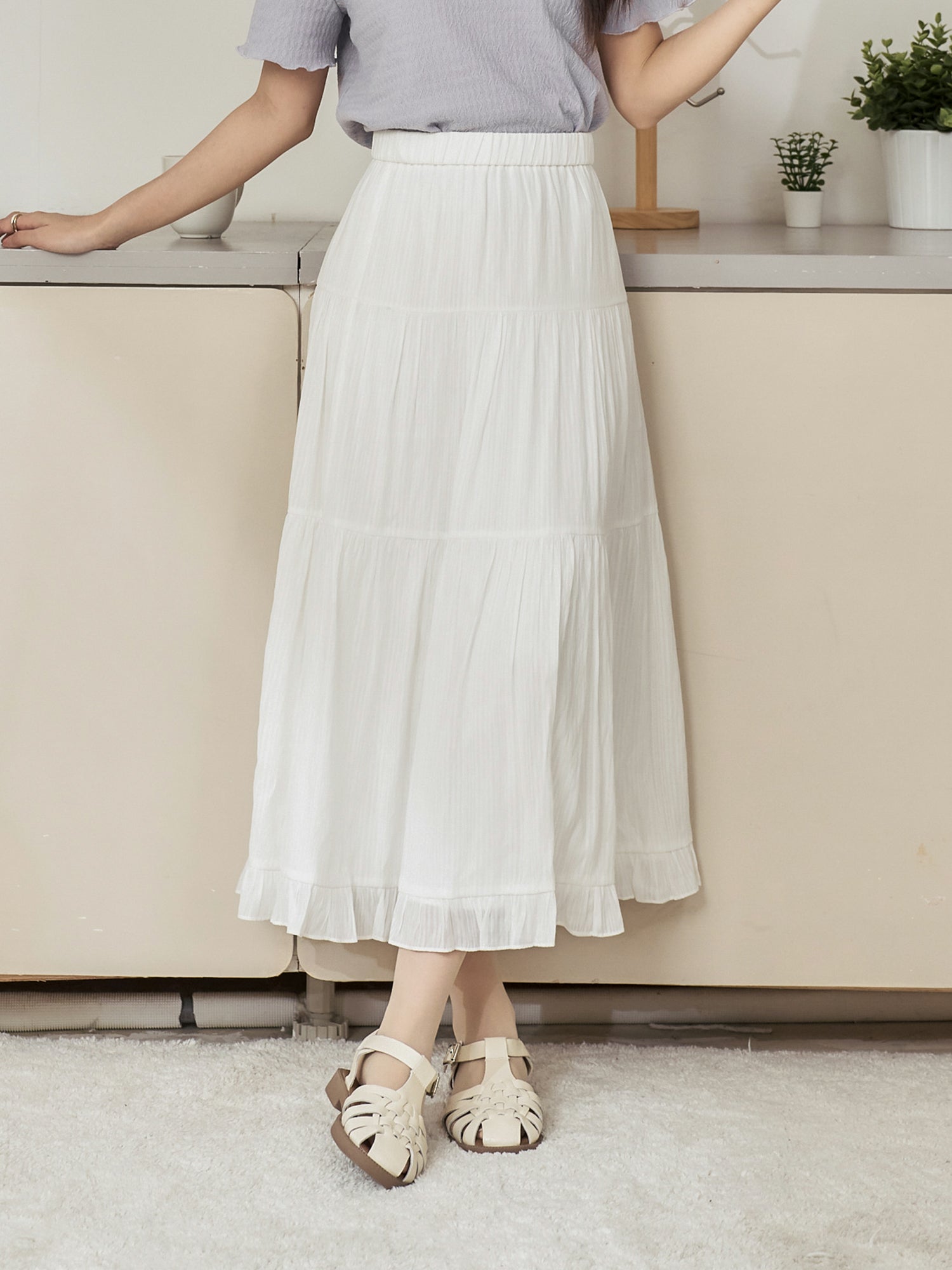 Tiered Ruffle Hem Skirt