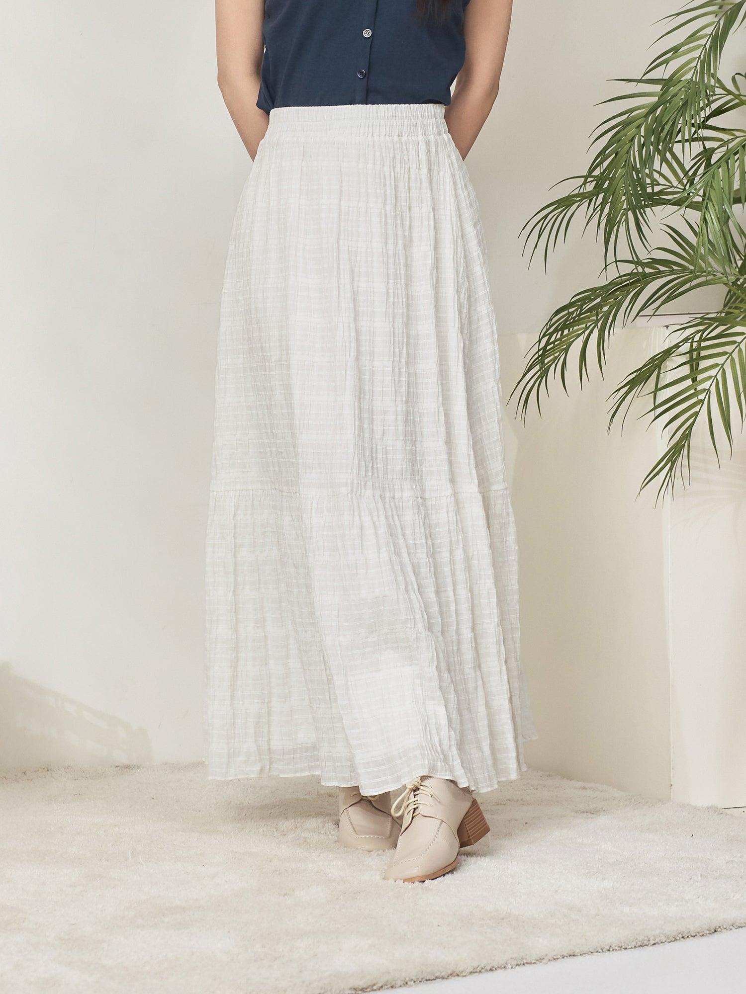 Textured A-line Skirt
