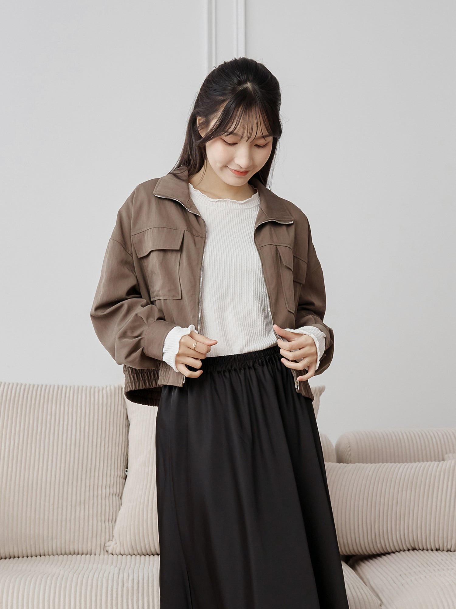 Collared Crop Jacket