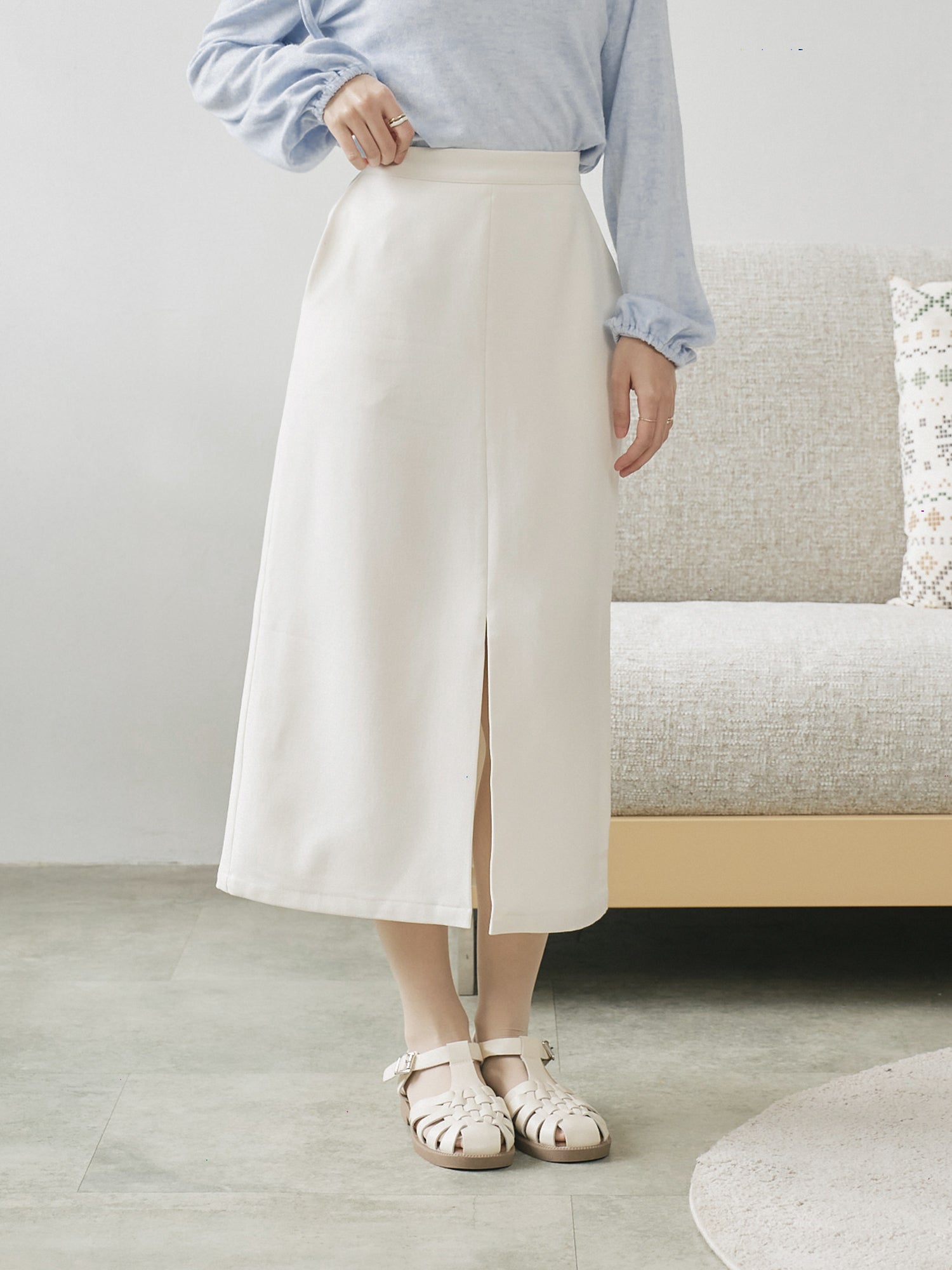 Front Slit Pencil Skirt