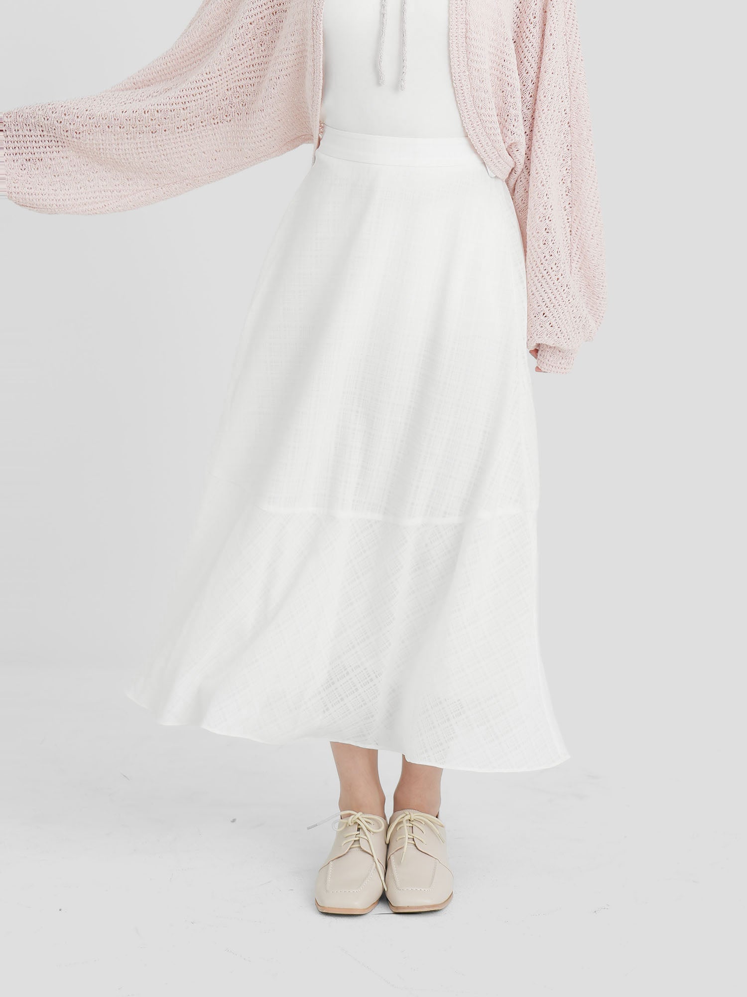 Checker Patterned Midi Skirt