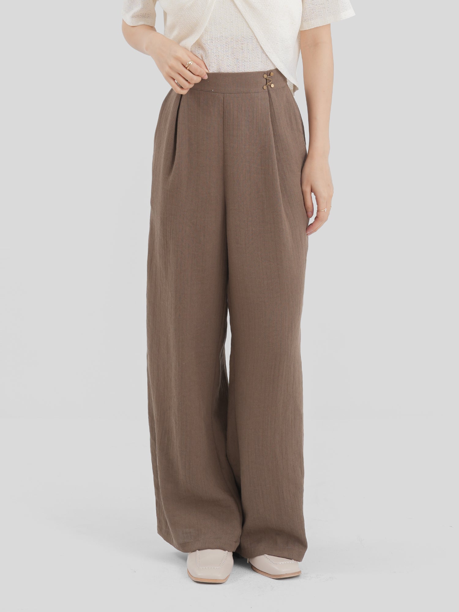 Buckled Pleated Pants