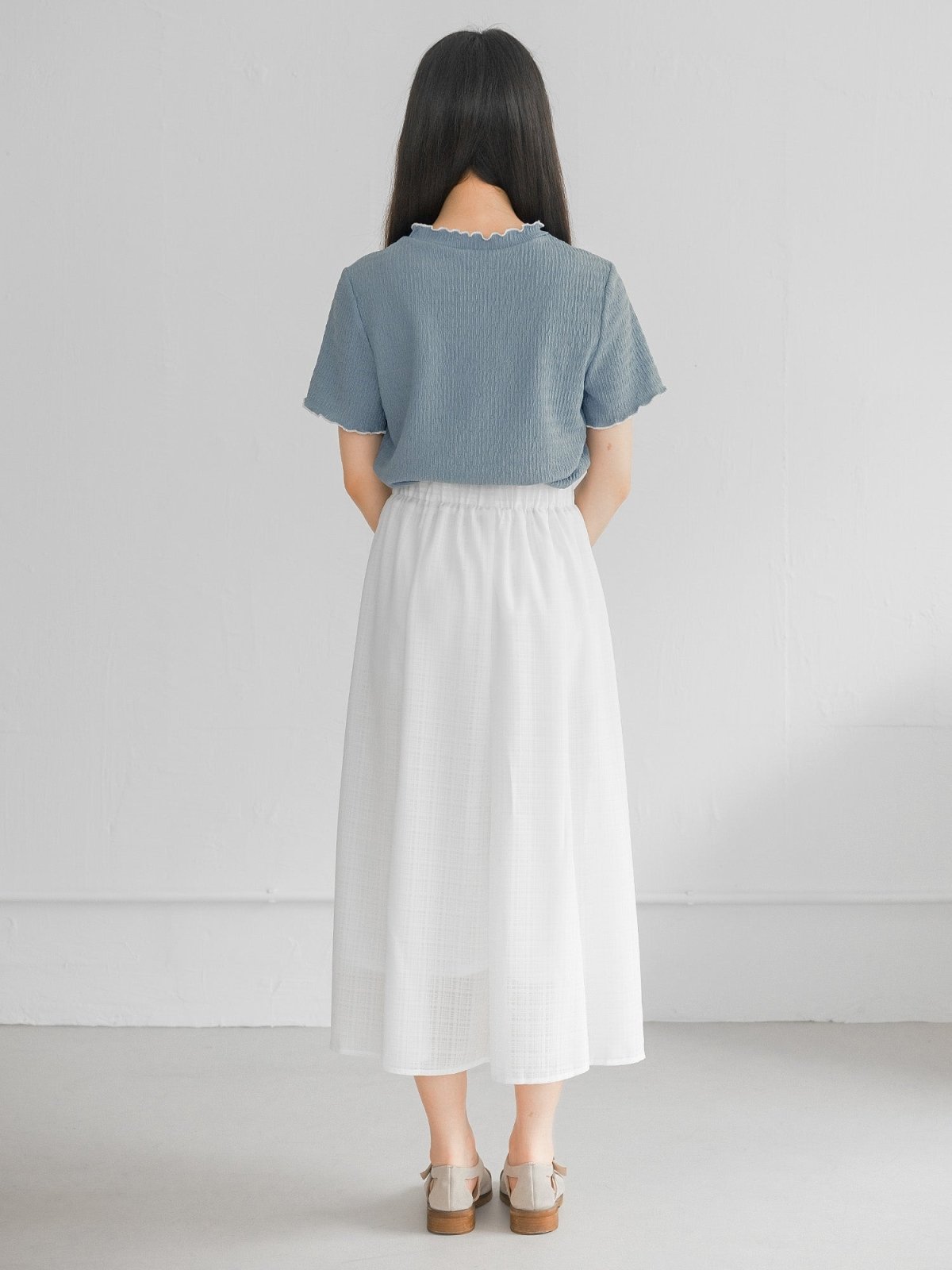Chloe Checker Patterned Skirt - DAG-DD0191-23IvoryPlaidF - White - F - D'ZAGE Designs
