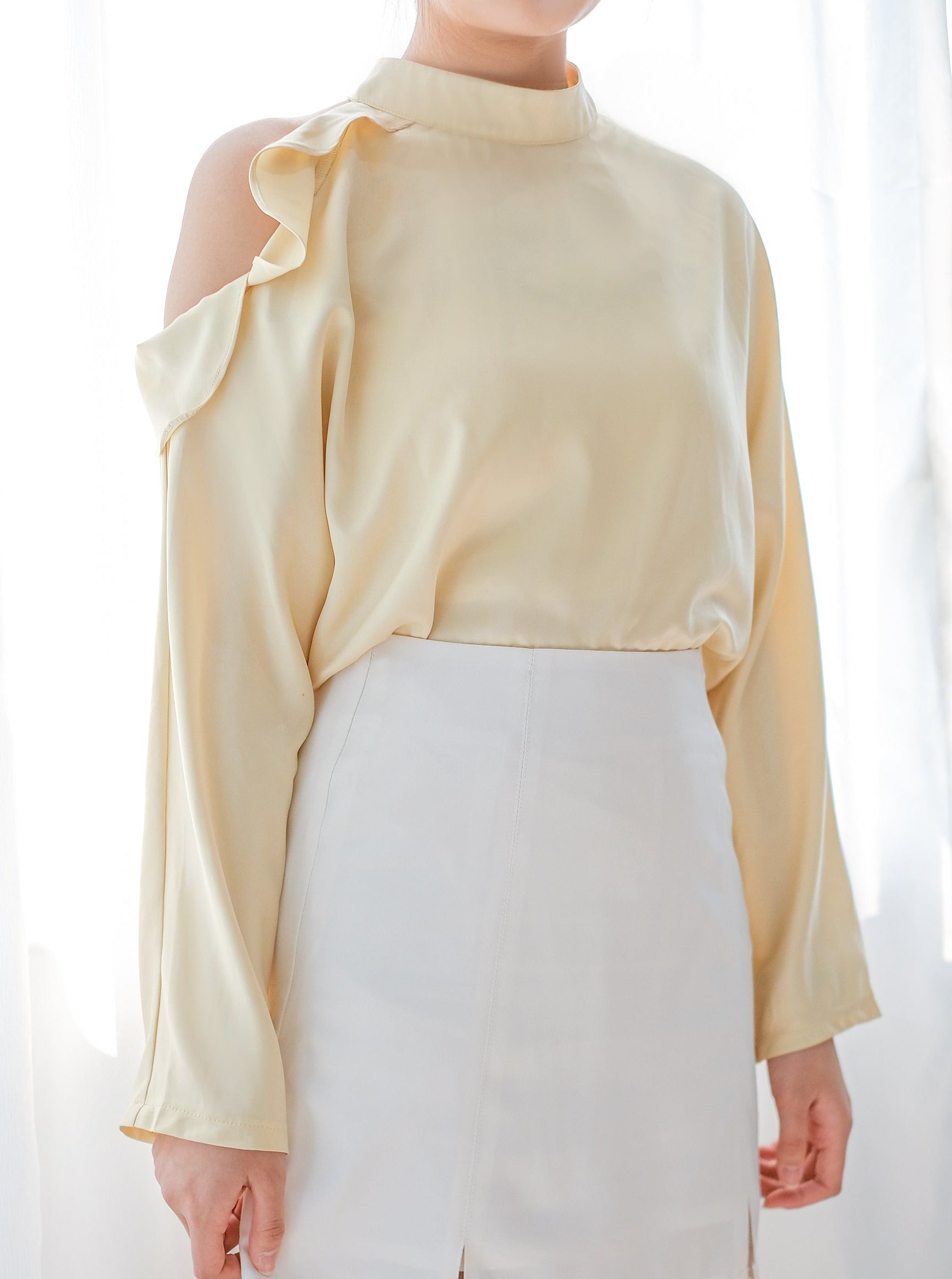 High Neck Cut-Out Blouse - D'zage