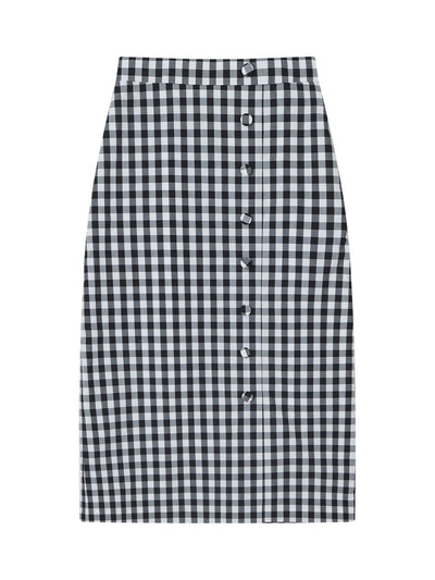 Checkered Slitted Skirt - DAG-DD8814-21ClassicBlackS - Black White Checkers - S - D'ZAGE Designs