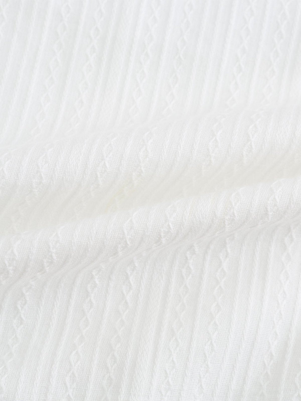 Stella Square Neck Tie Waist Top - DAG-DD9614-22MochiIvoryF - Marshmallow White - F - D'zage Designs