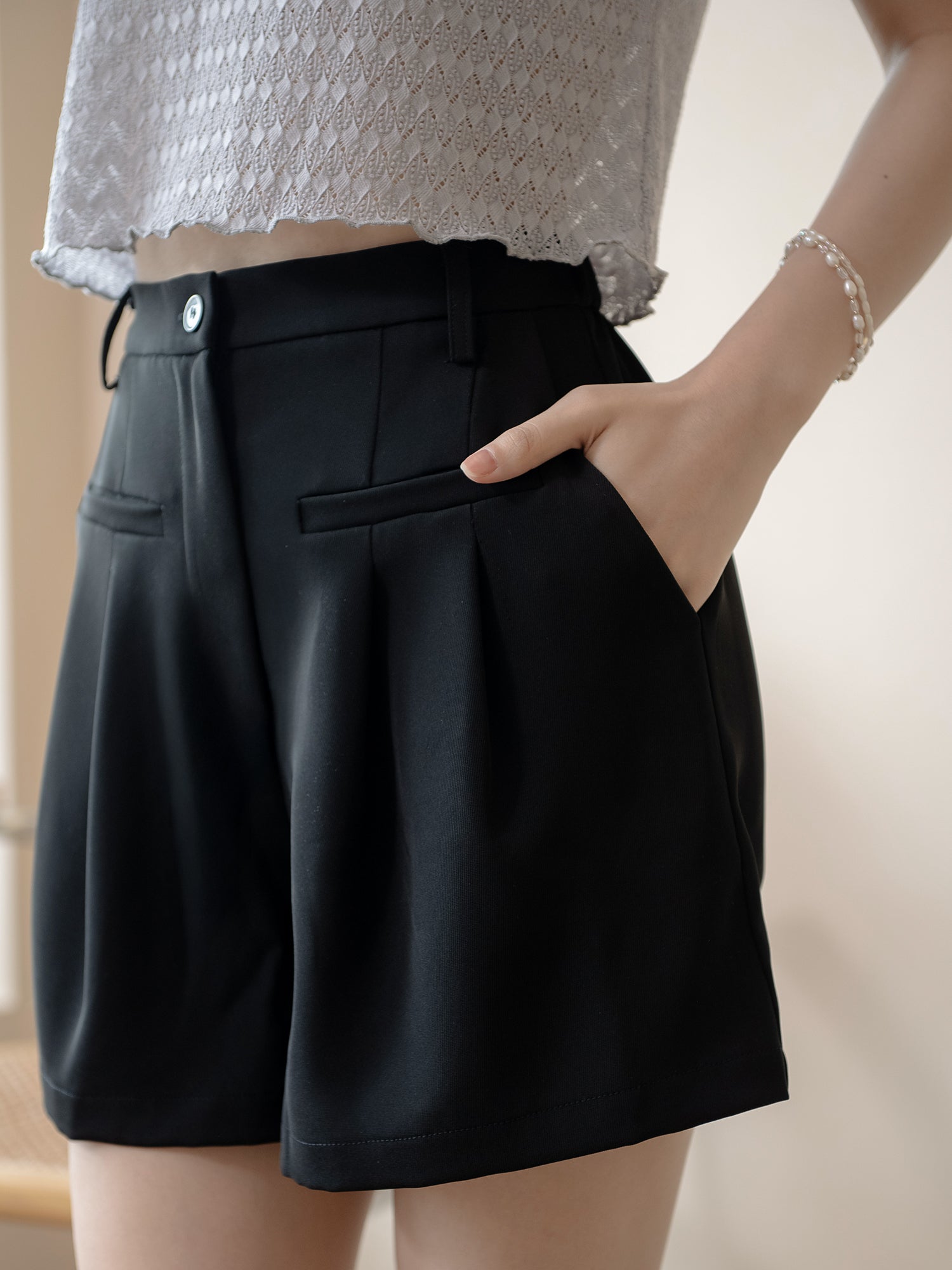 Classic A-Line Pleated Shorts