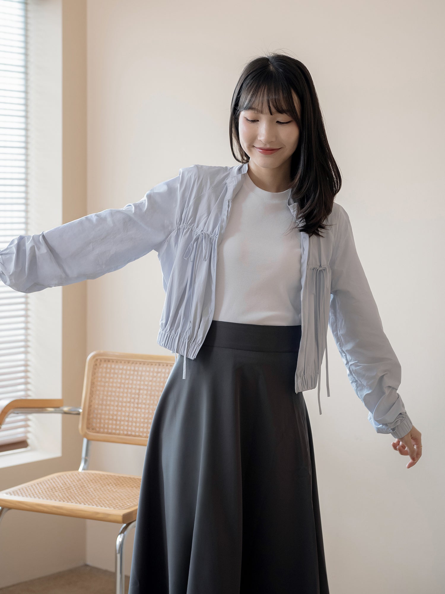 蝴蝶結短身防曬外套