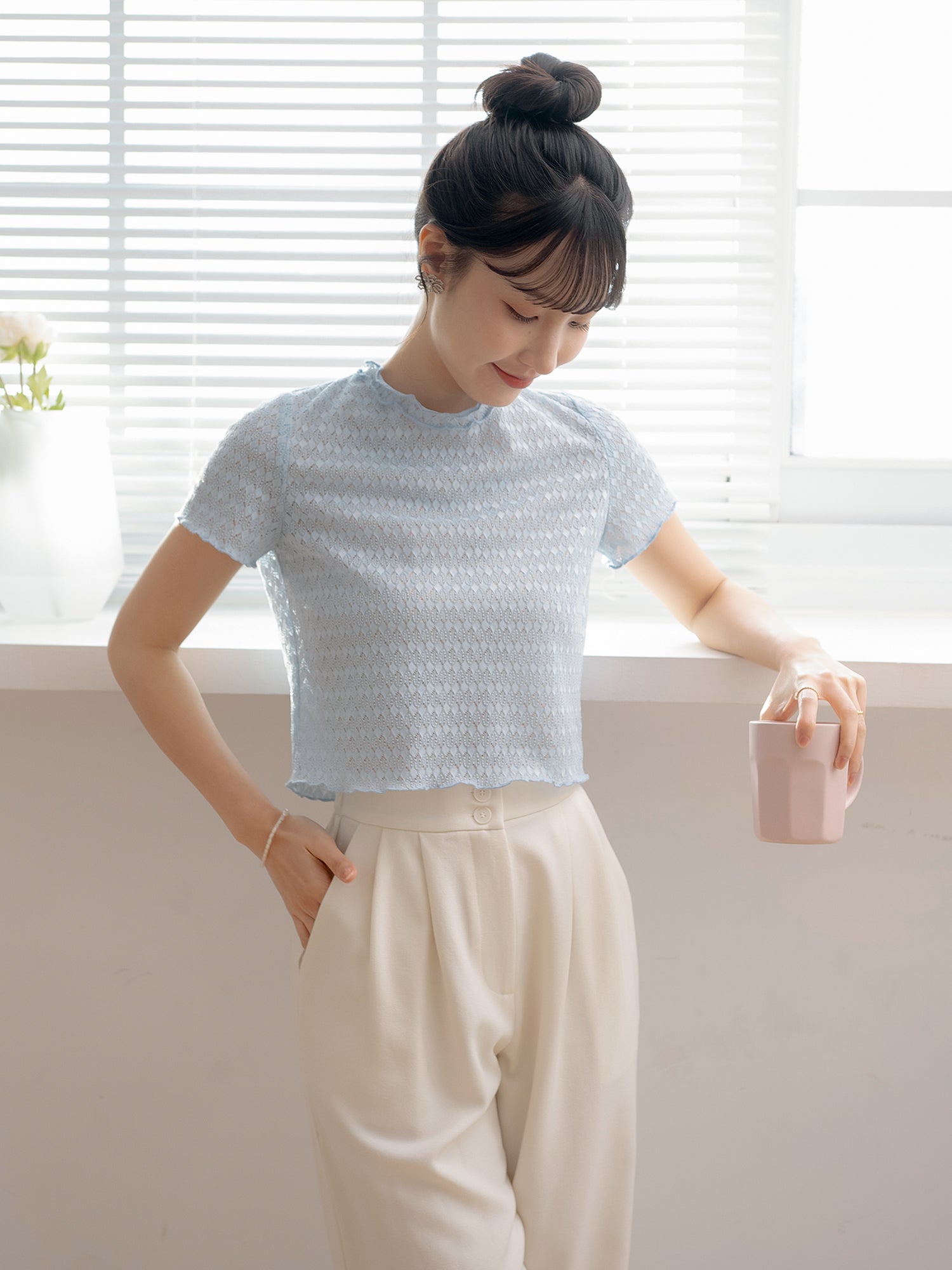 Mesh Short Sleeve Top