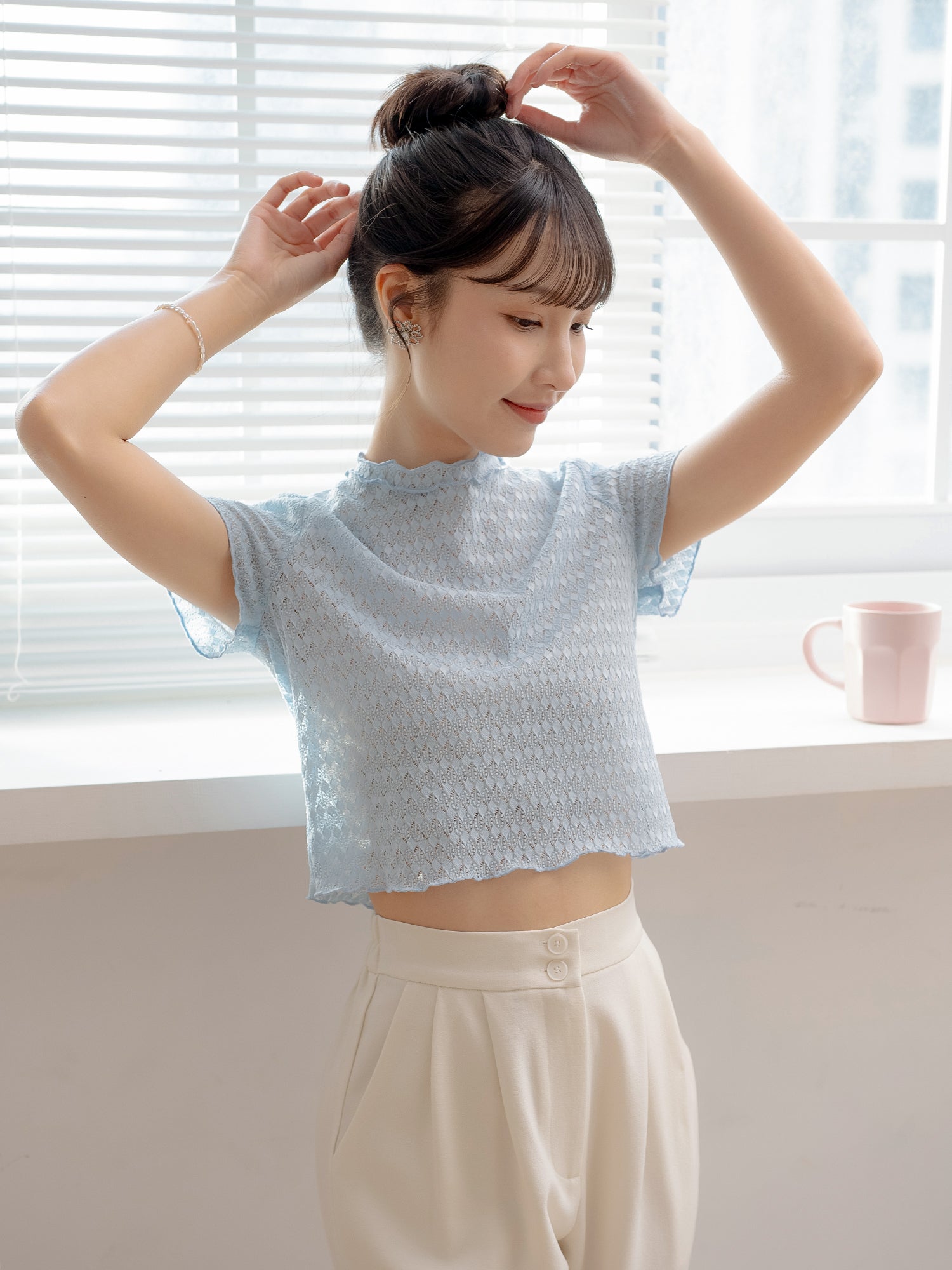 Mesh Short Sleeve Top
