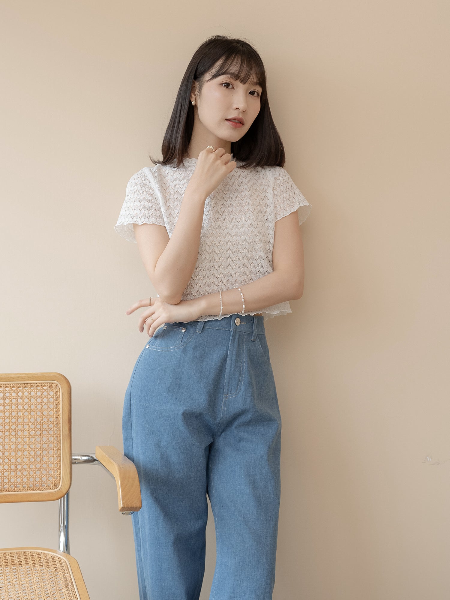 Mesh Short Sleeve Top