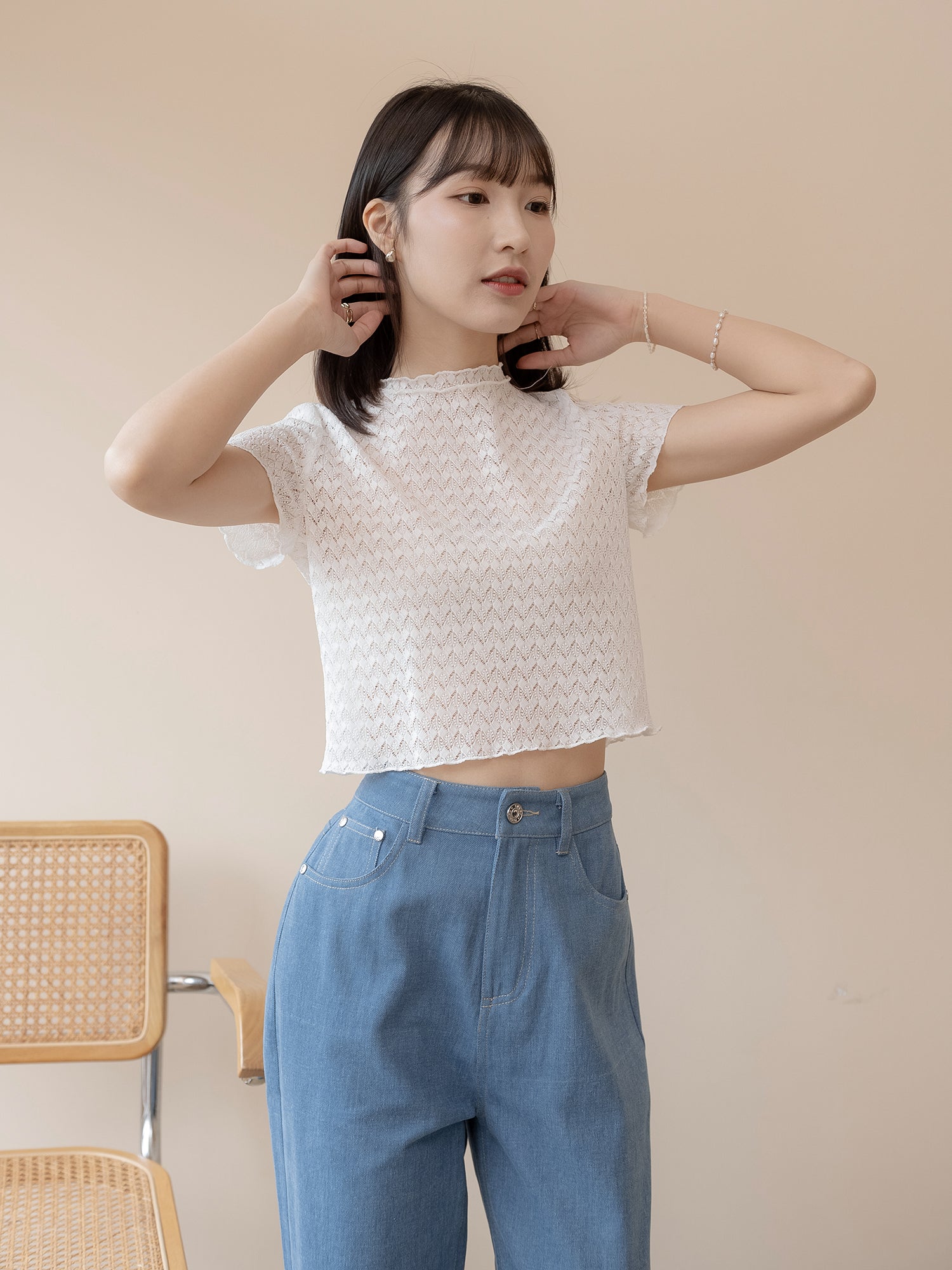 Mesh Short Sleeve Top